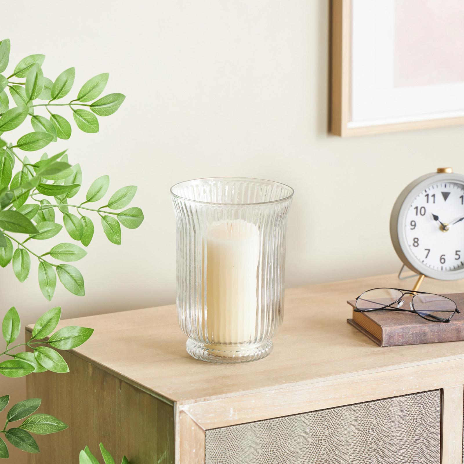 Ribbed Glass Fluted Decorative Candle Holder 17 Ribbed Glass Fluted Decorative Candle Holder