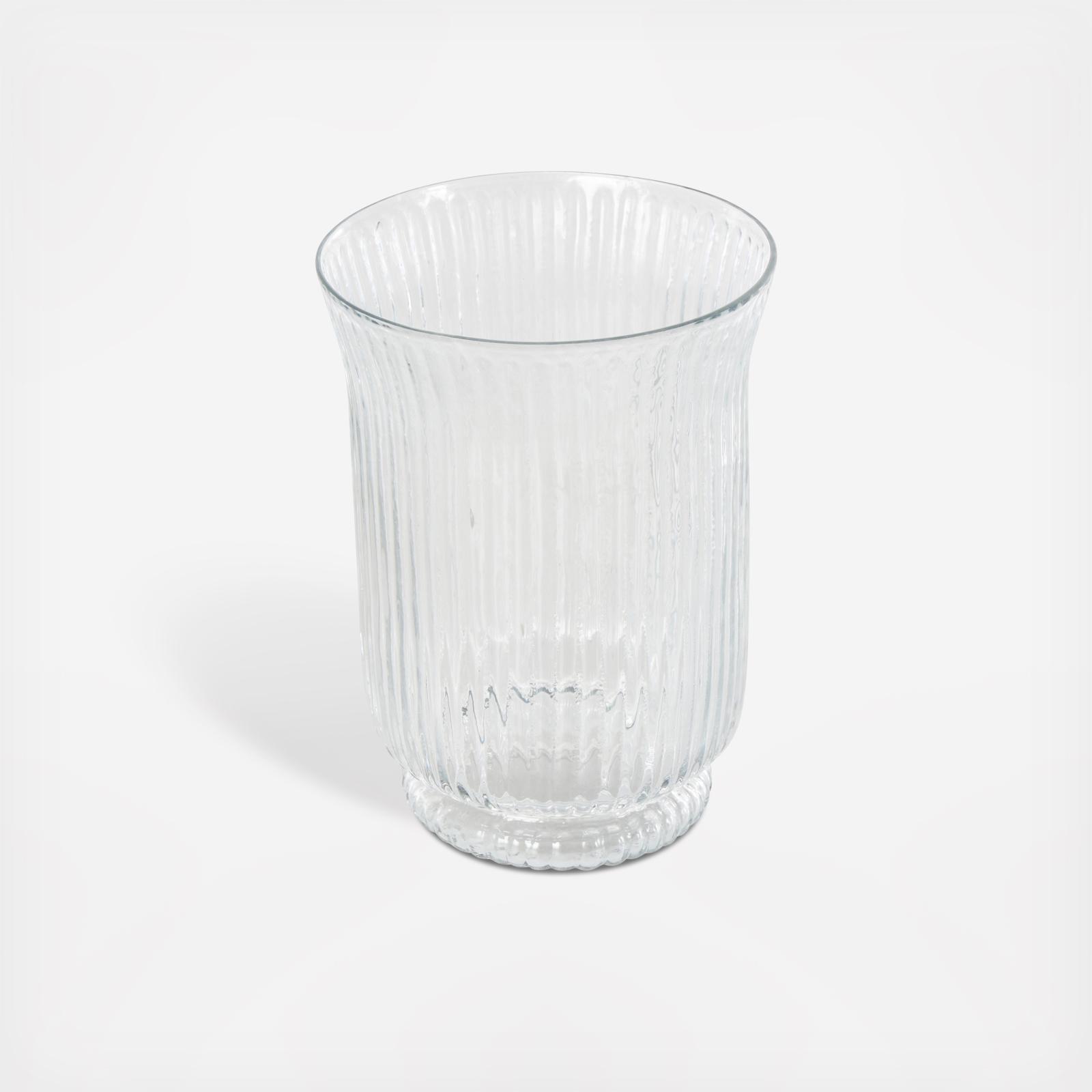 Ribbed Glass Fluted Decorative Candle Holder