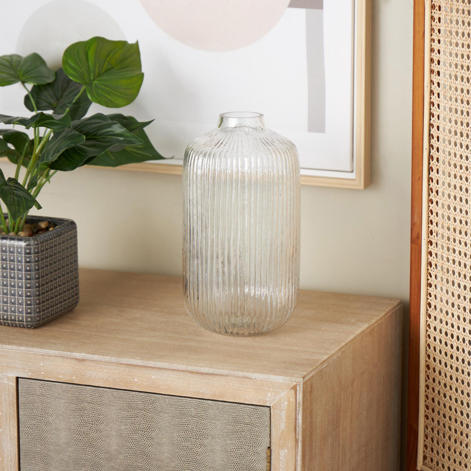 Ribbed Glass Fluted Vase 3 Ribbed Glass Fluted Vase