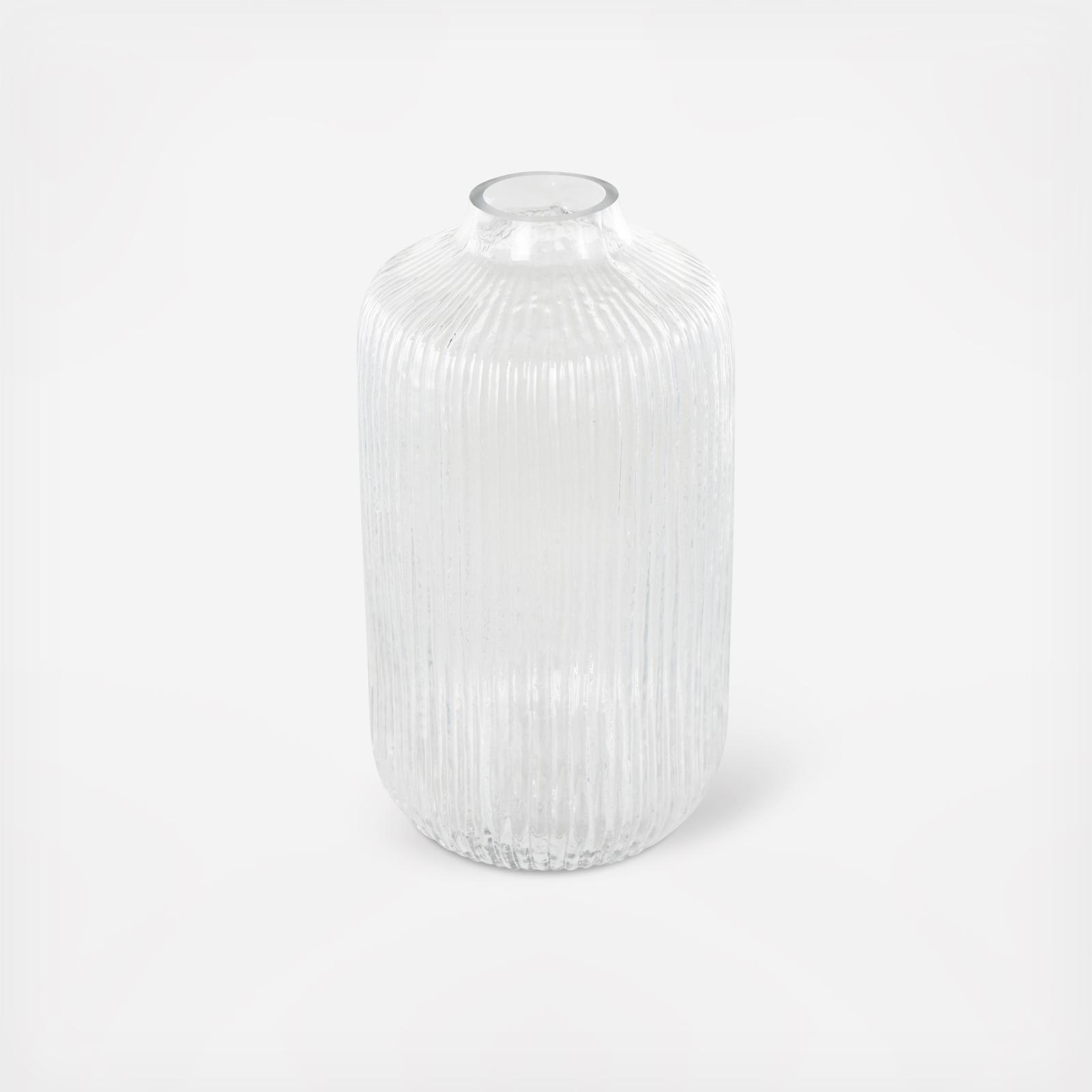 Ribbed Glass Fluted Vase 2 Ribbed Glass Fluted Vase