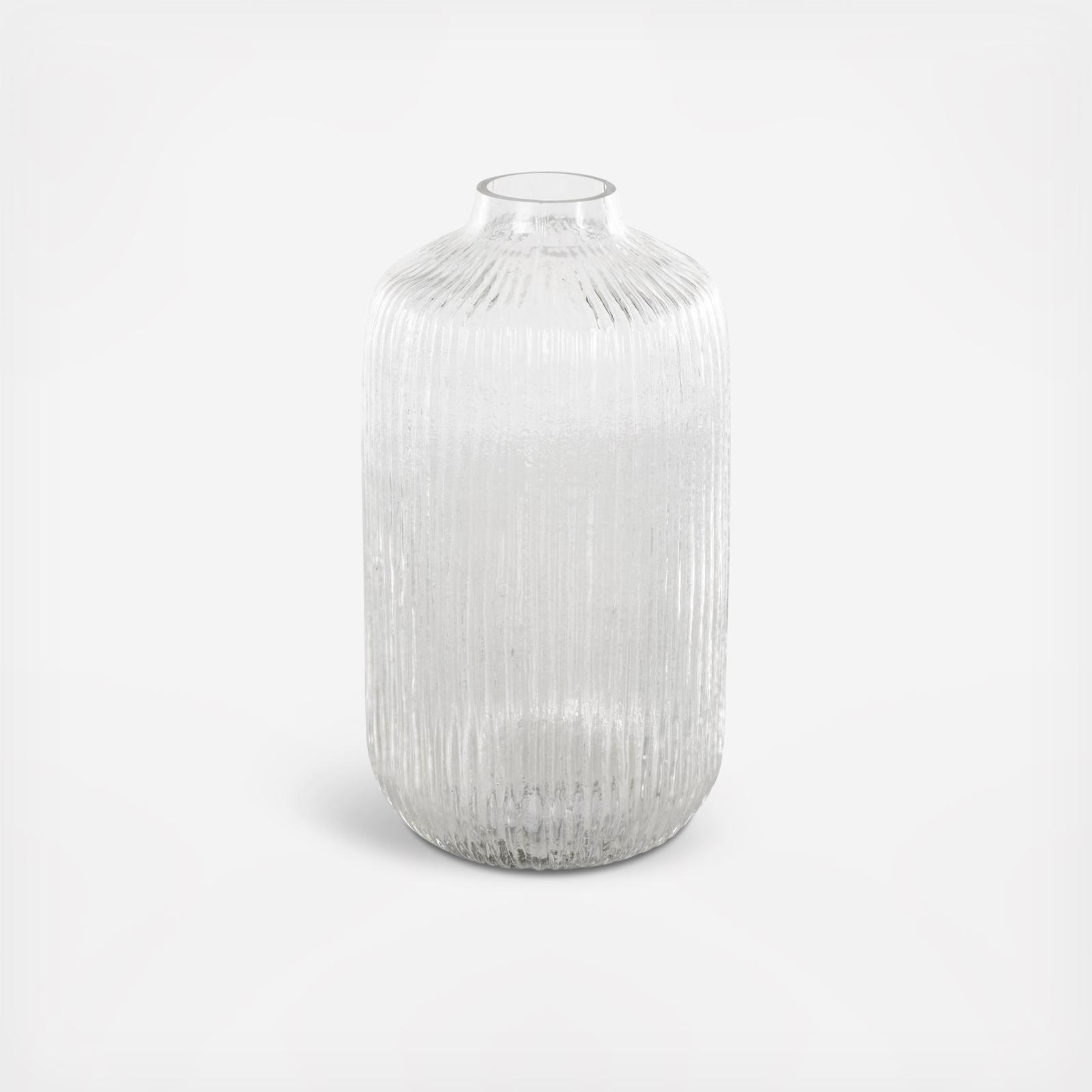 Ribbed Glass Fluted Vase 3 Ribbed Glass Fluted Vase