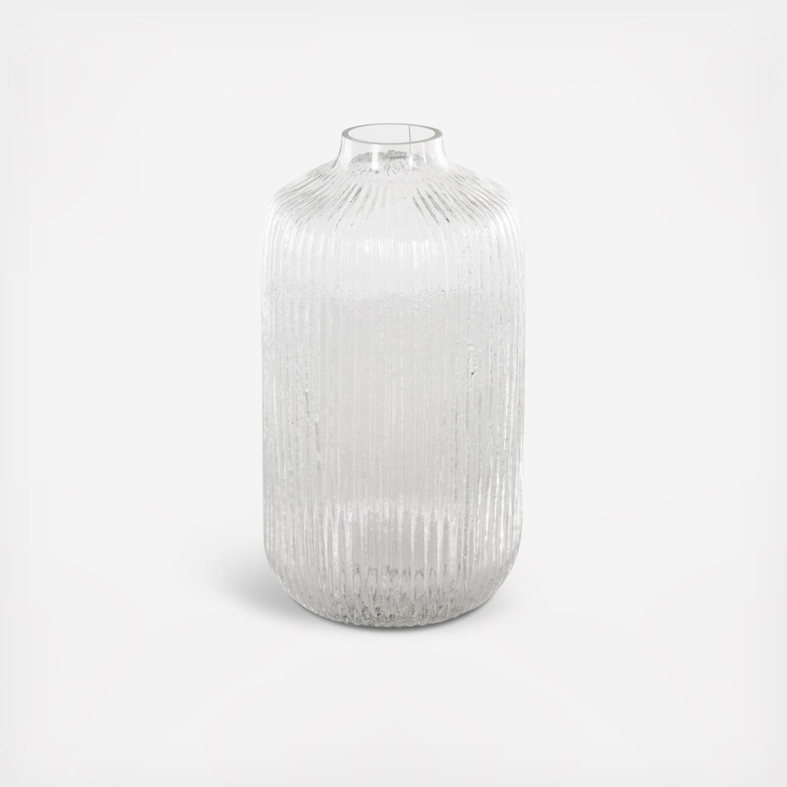 Ribbed Glass Fluted Vase 4 Ribbed Glass Fluted Vase