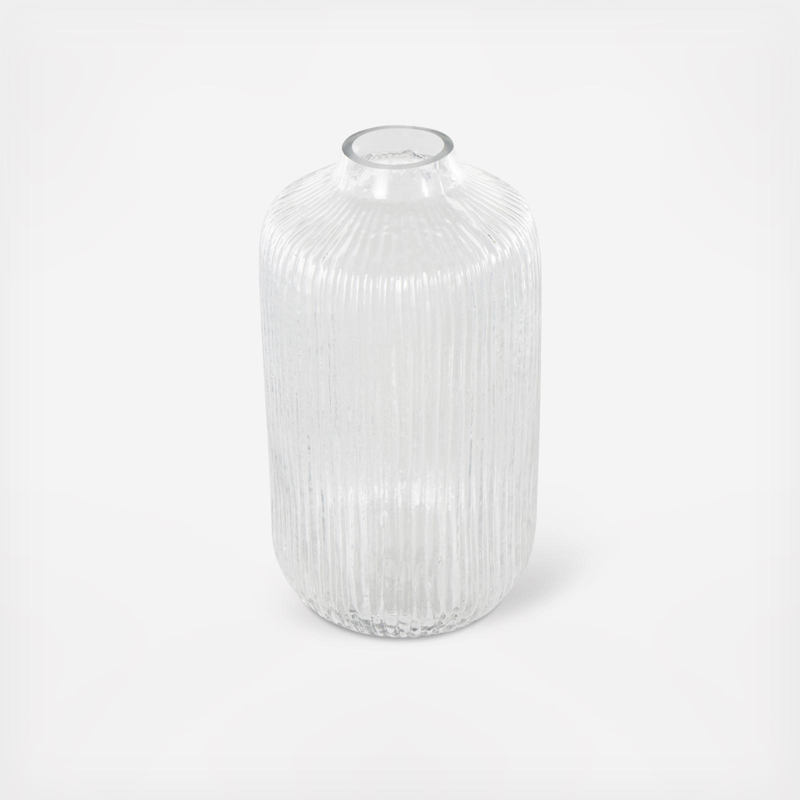 Ribbed Glass Fluted Vase 5 Ribbed Glass Fluted Vase