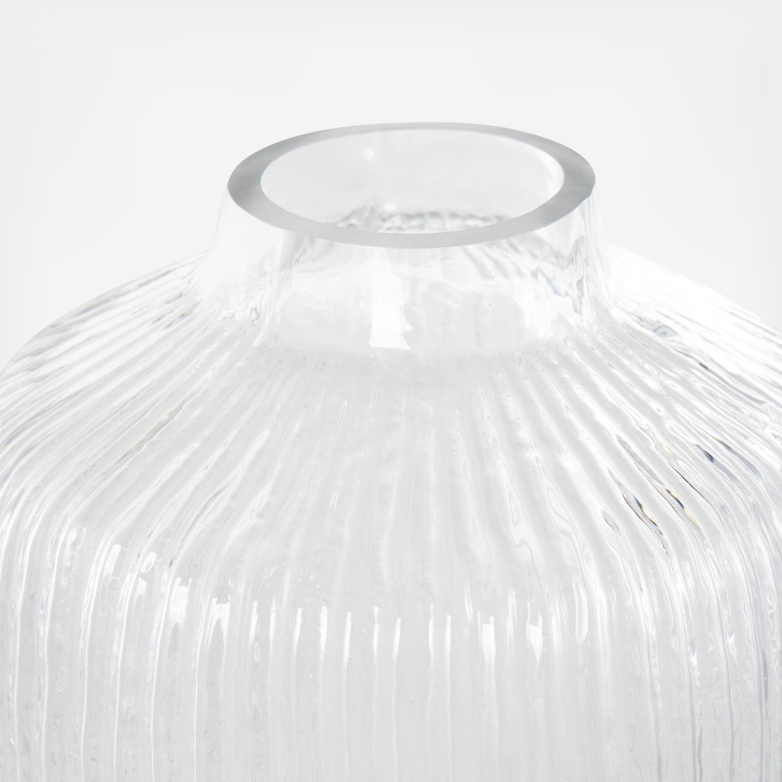 Ribbed Glass Fluted Vase 8 Ribbed Glass Fluted Vase