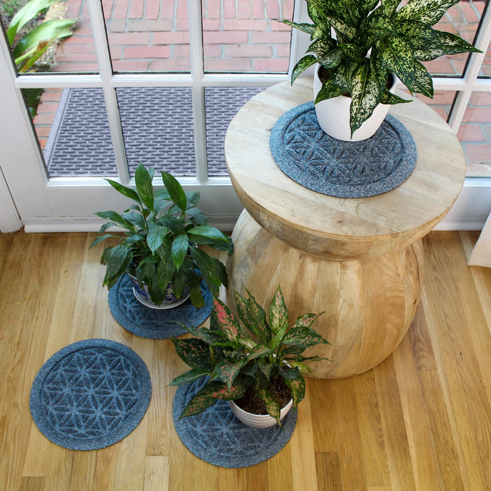 WaterHog Flower of Life Indoor/Outdoor Plant Trivet, Set of 4