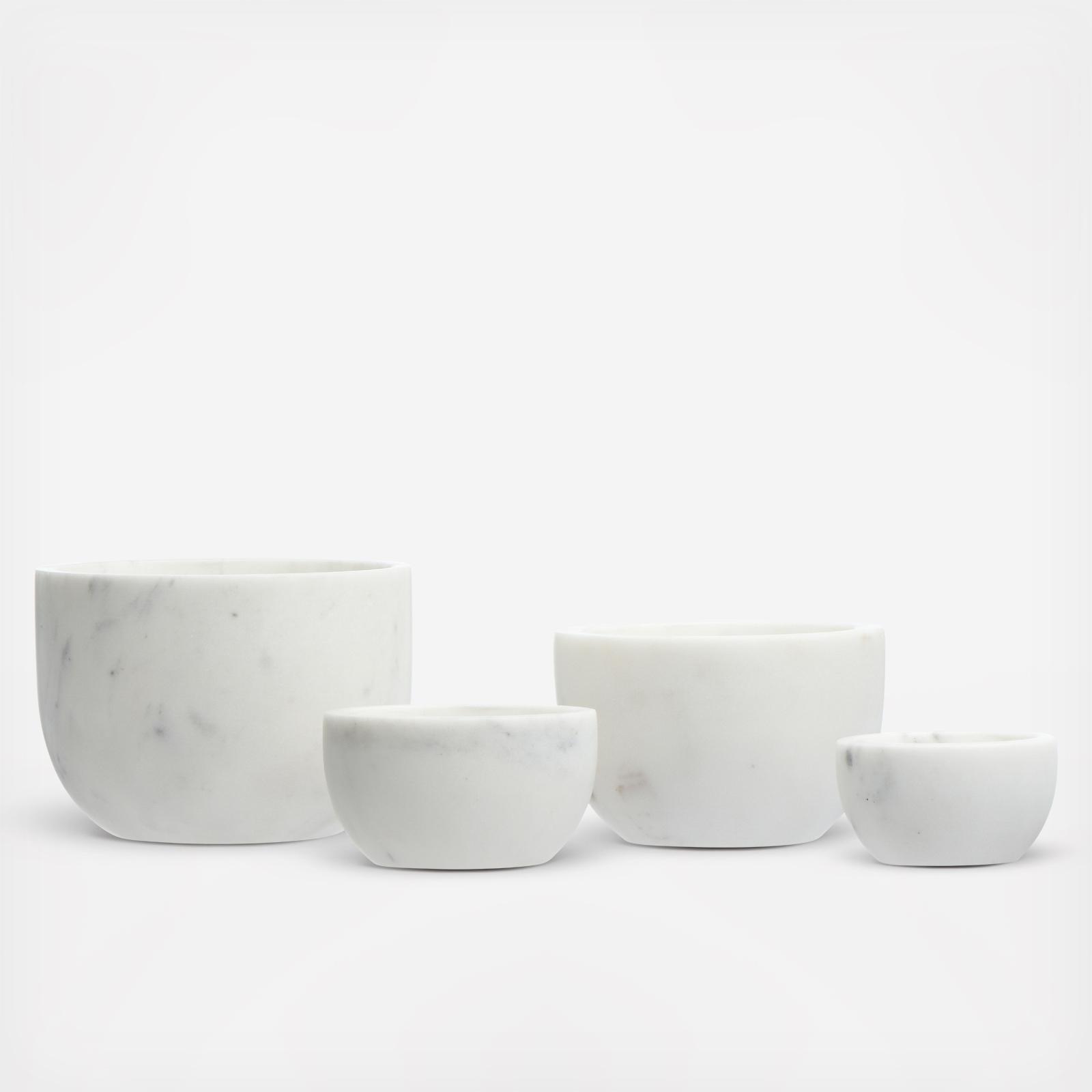 4-Piece Stackable Marble Bowl Set 16 4-Piece Stackable Marble Bowl Set