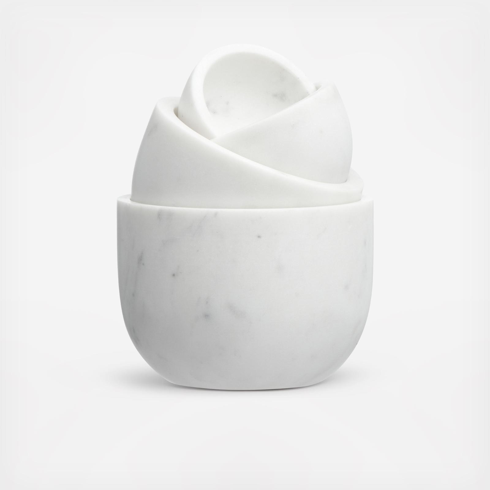 4-Piece Stackable Marble Bowl Set