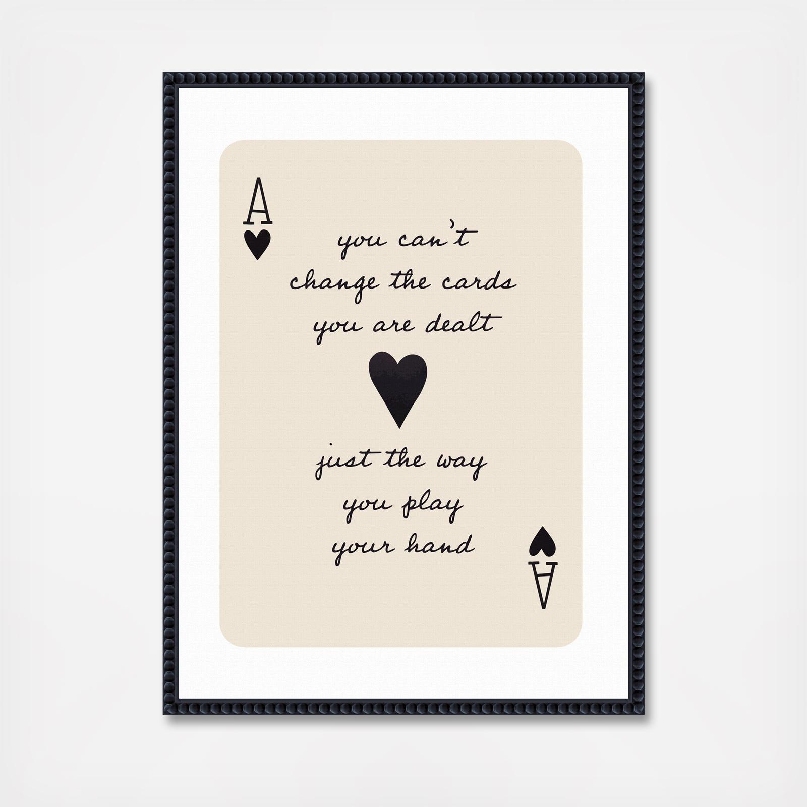 Ace of Heart Cards Positive Quote Print Framed Canvas Wall Art