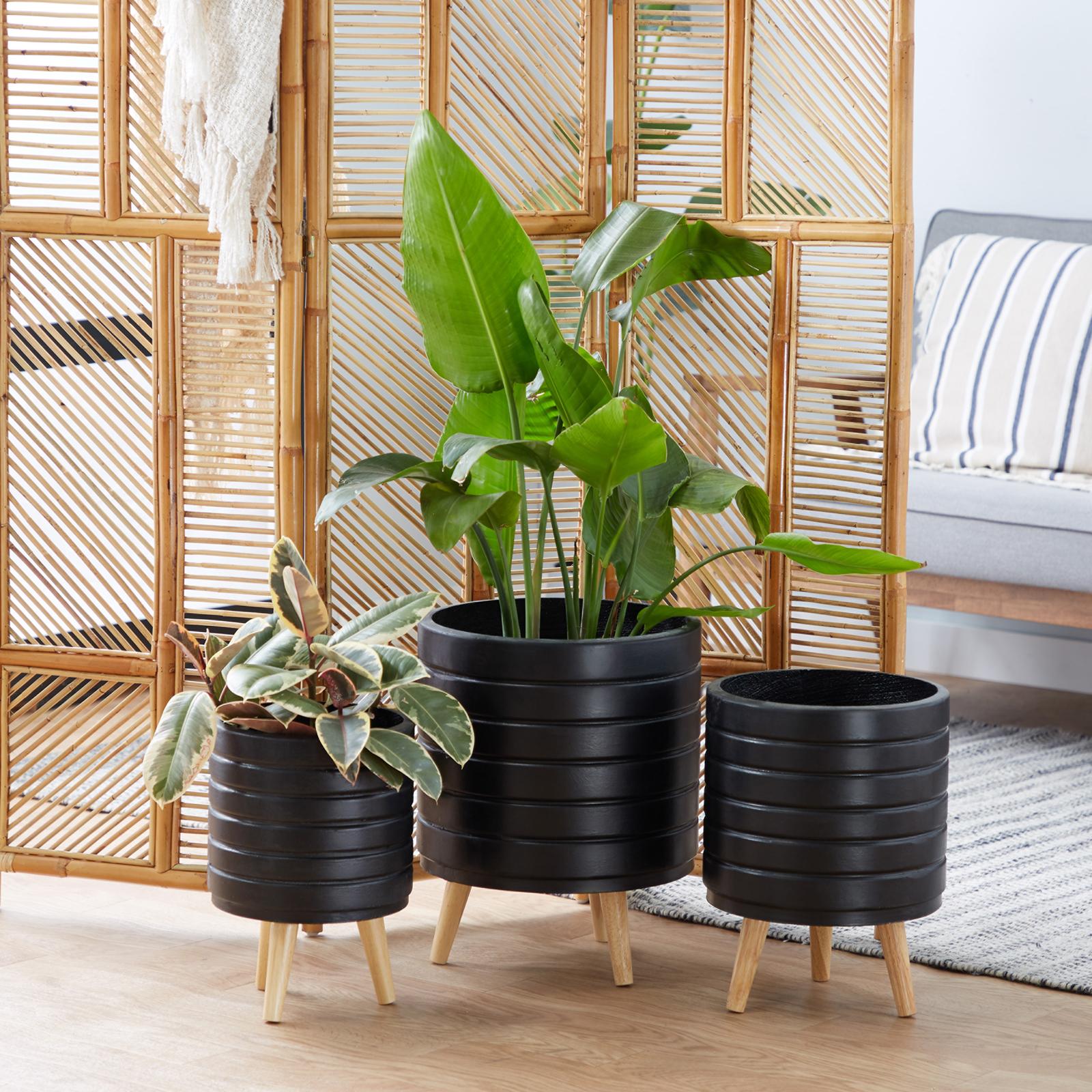 3-Piece Etched Line Planter Set 10 3-Piece Etched Line Planter Set