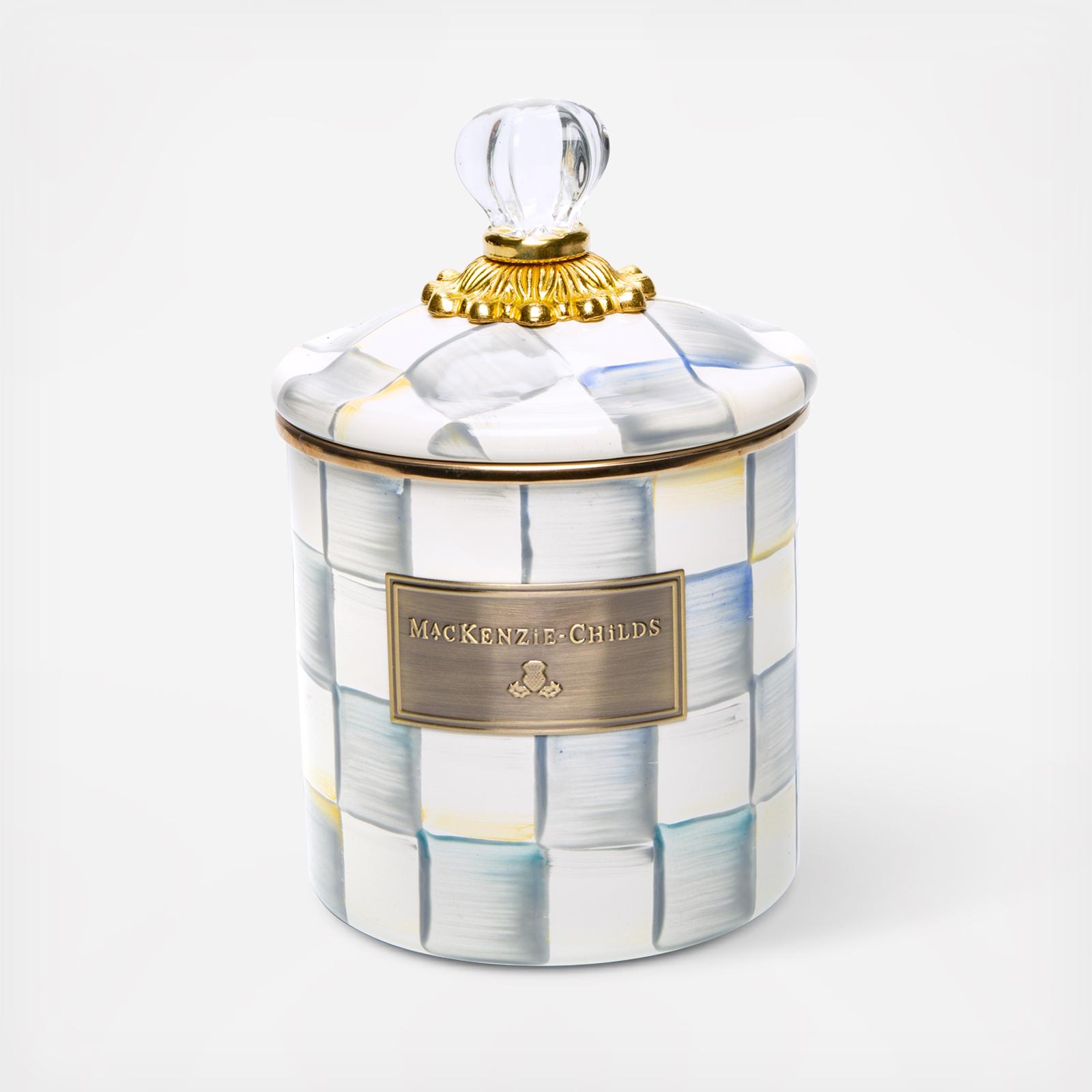 Sterling Check Enamel Canister 2 Sterling Check Enamel Canister