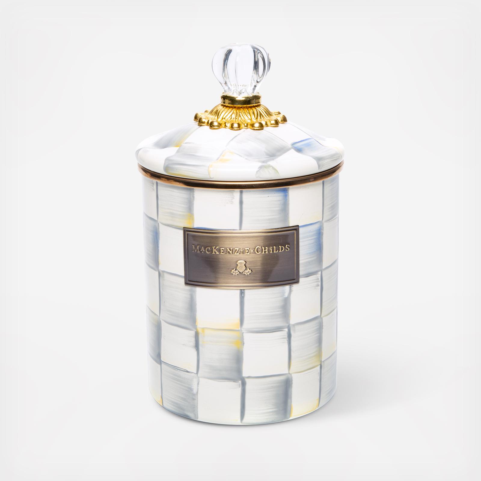Sterling Check Enamel Canister 3 Sterling Check Enamel Canister