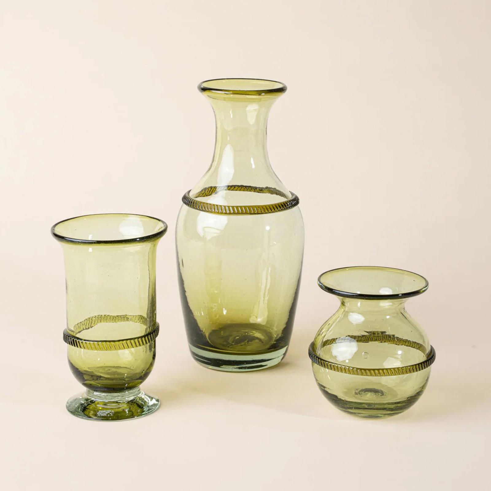 Banded Glassware Bottle Vase 2 Banded Glassware Bottle Vase