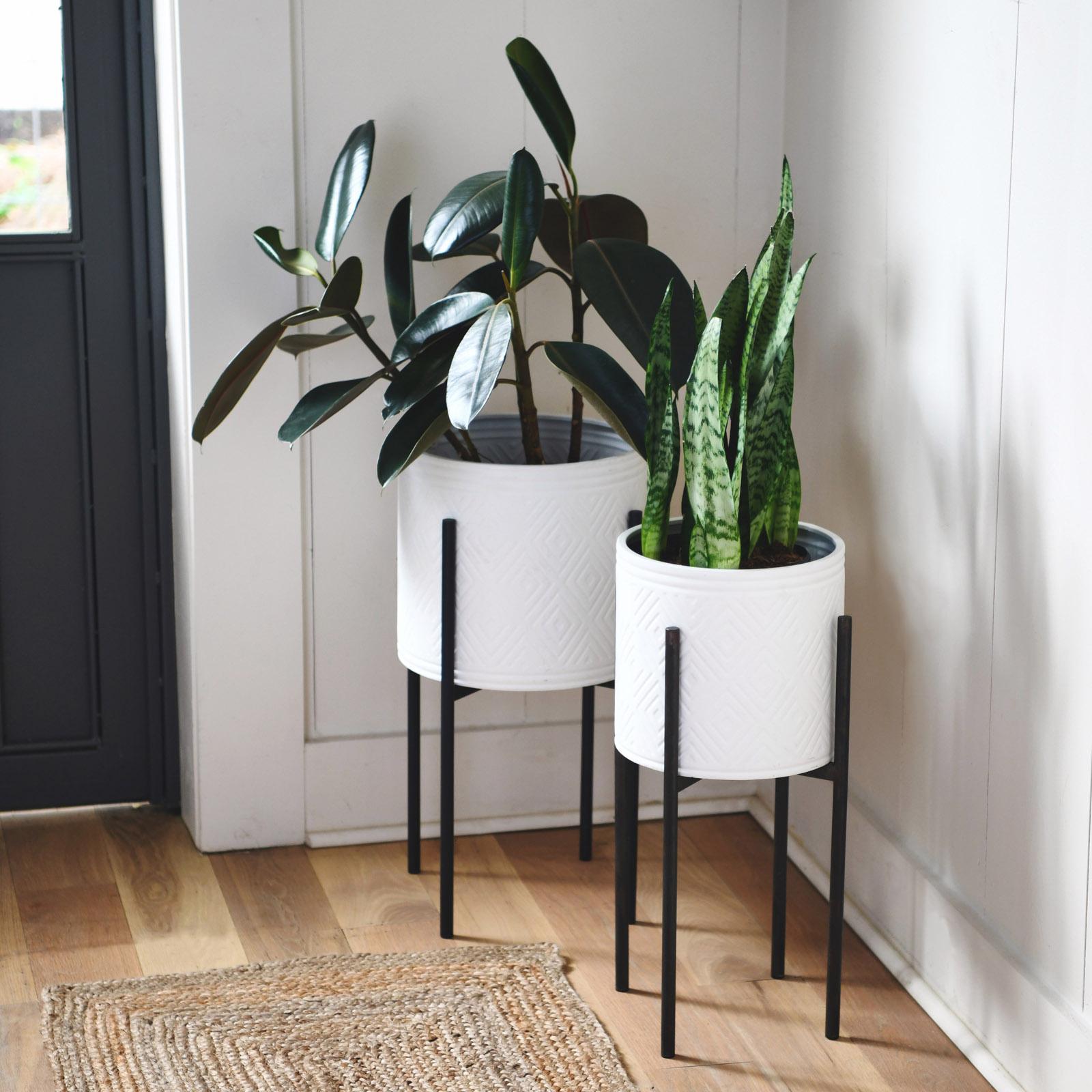Modern Boho Embossed 4-Piece Planter Set 2 Modern Boho Embossed 4-Piece Planter Set
