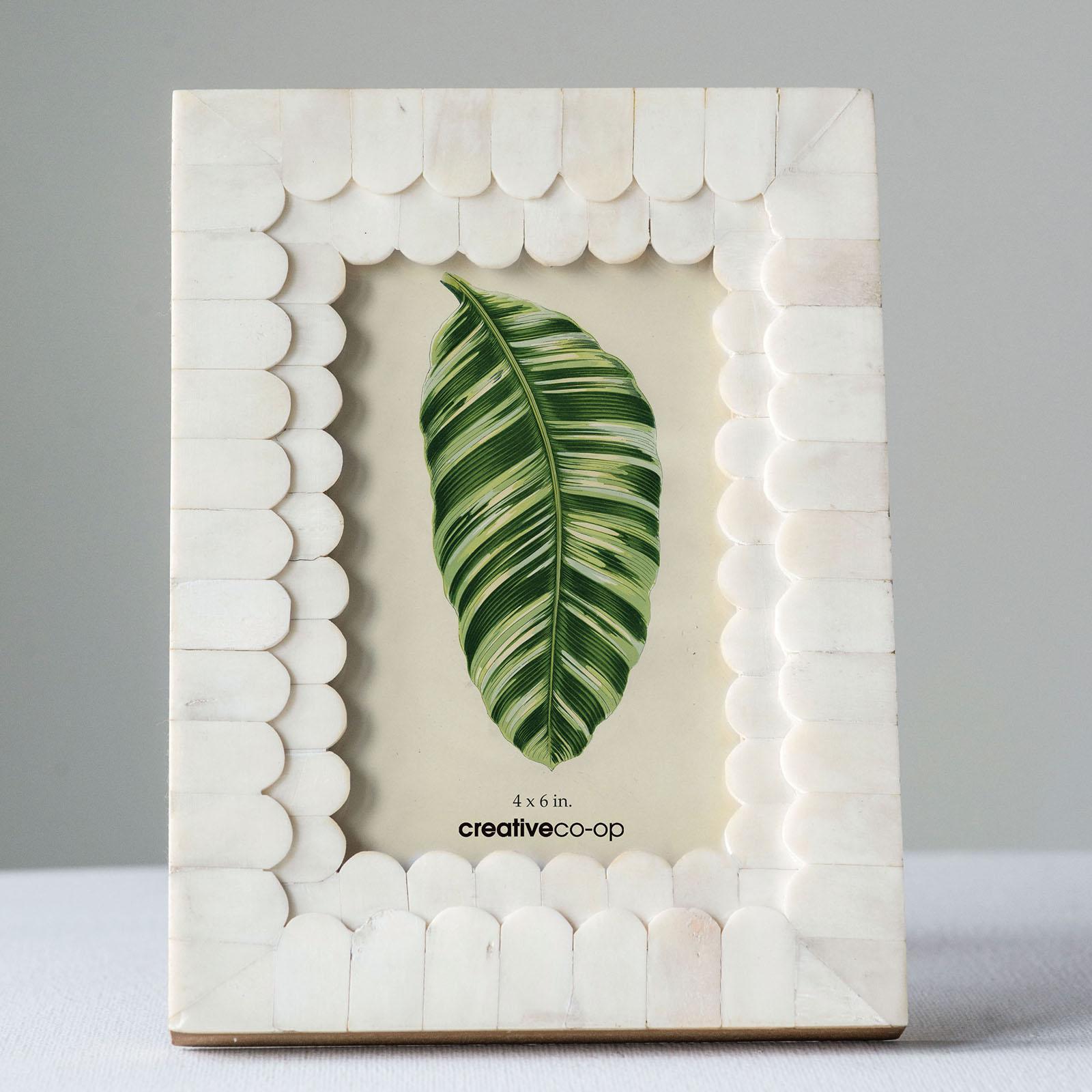 Scalloped Bone Wood Photo Frame 1 Scalloped Bone Wood Photo Frame