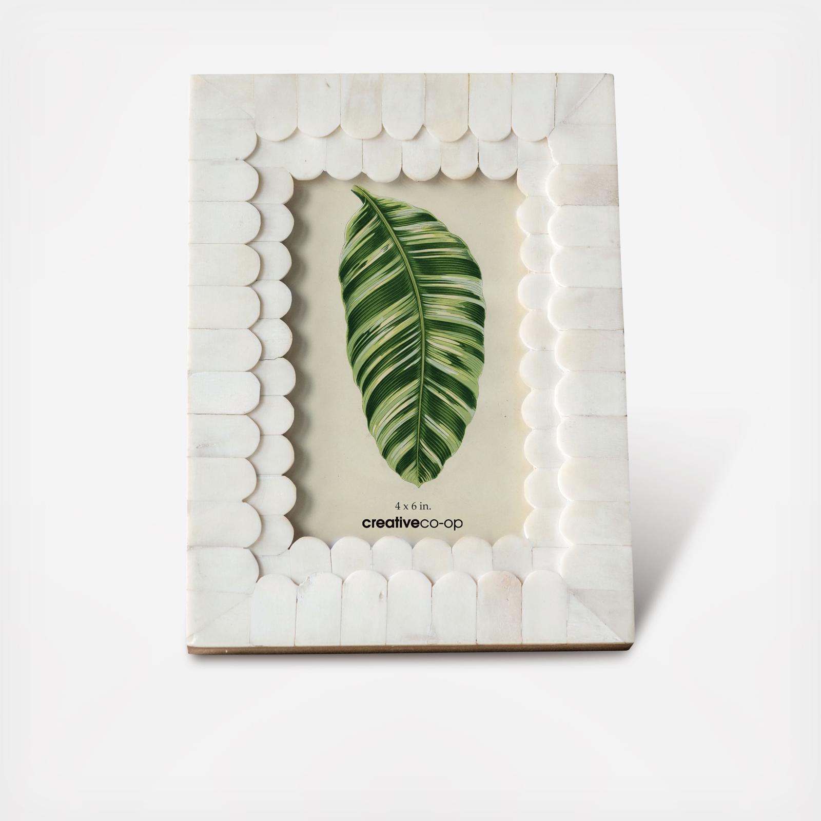 Scalloped Bone Wood Photo Frame 3 Scalloped Bone Wood Photo Frame