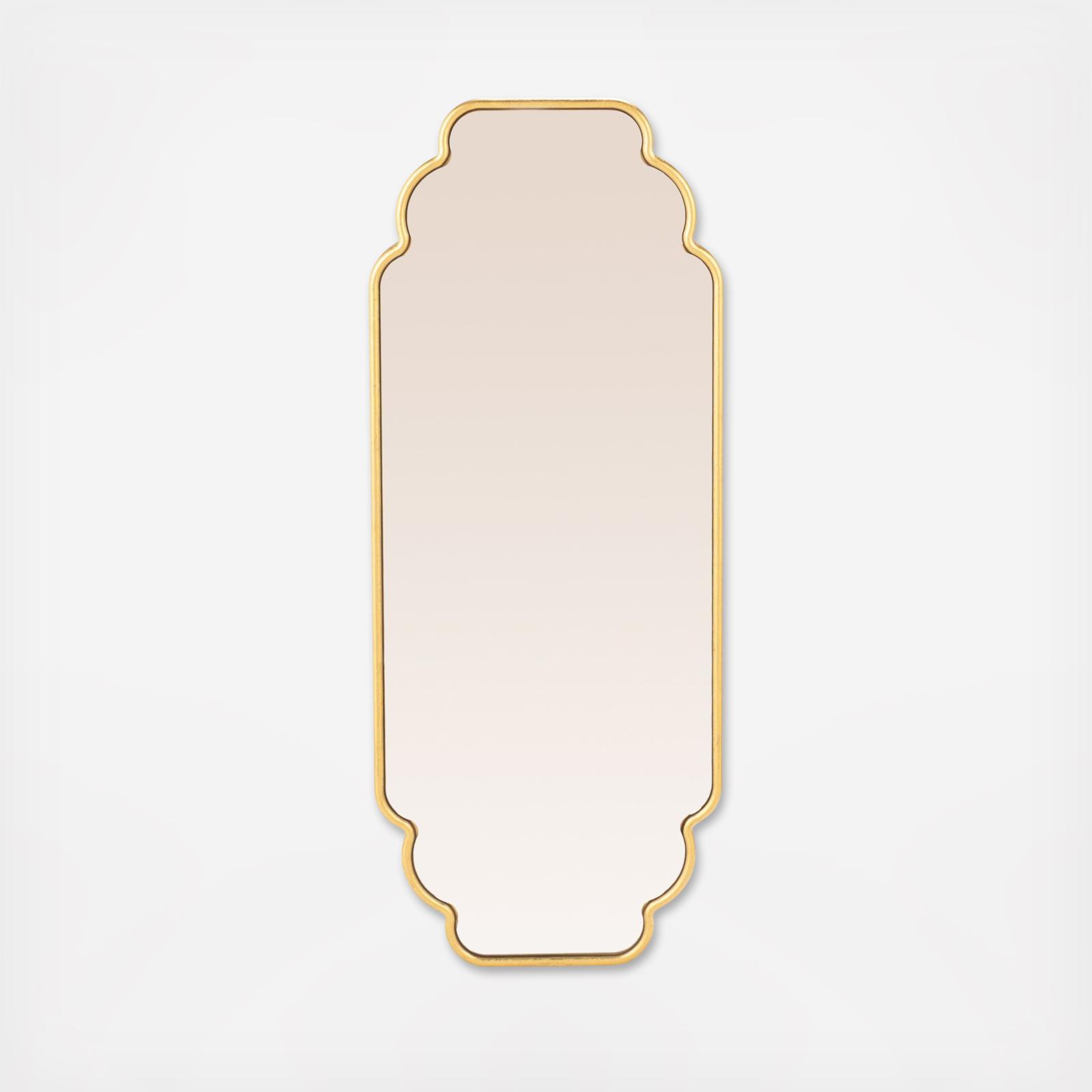 Scalloped Metal Wall Mirror with Vertical/Horizontal Hanging