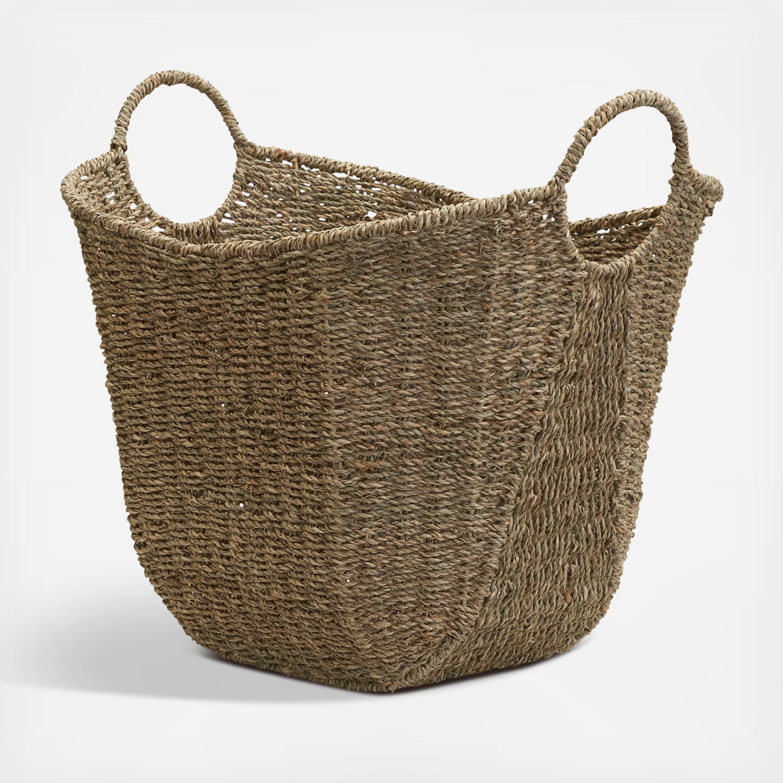 Seagrass Wicker Basket with Handle 2 Seagrass Wicker Basket with Handle
