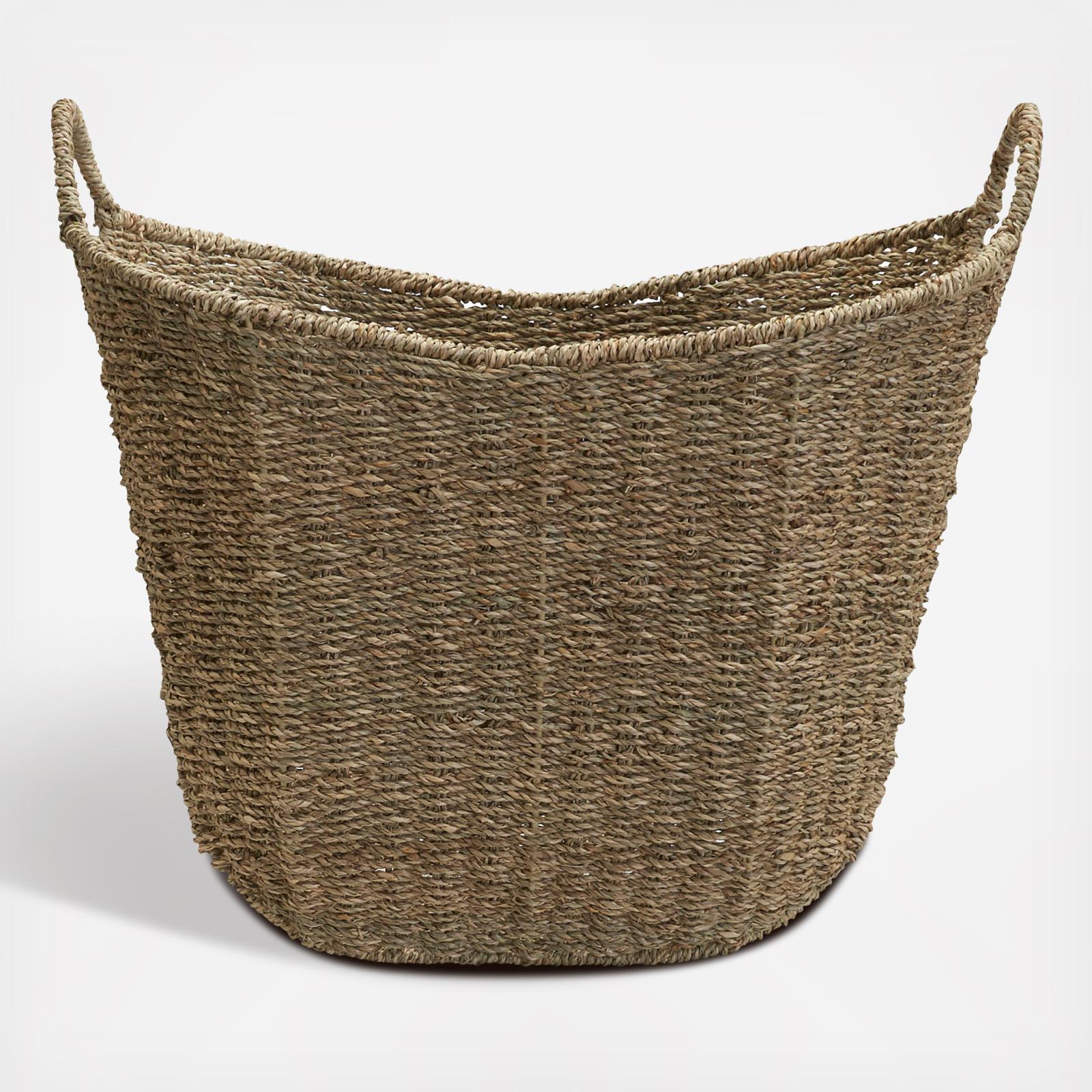 Seagrass Wicker Basket with Handle 3 Seagrass Wicker Basket with Handle