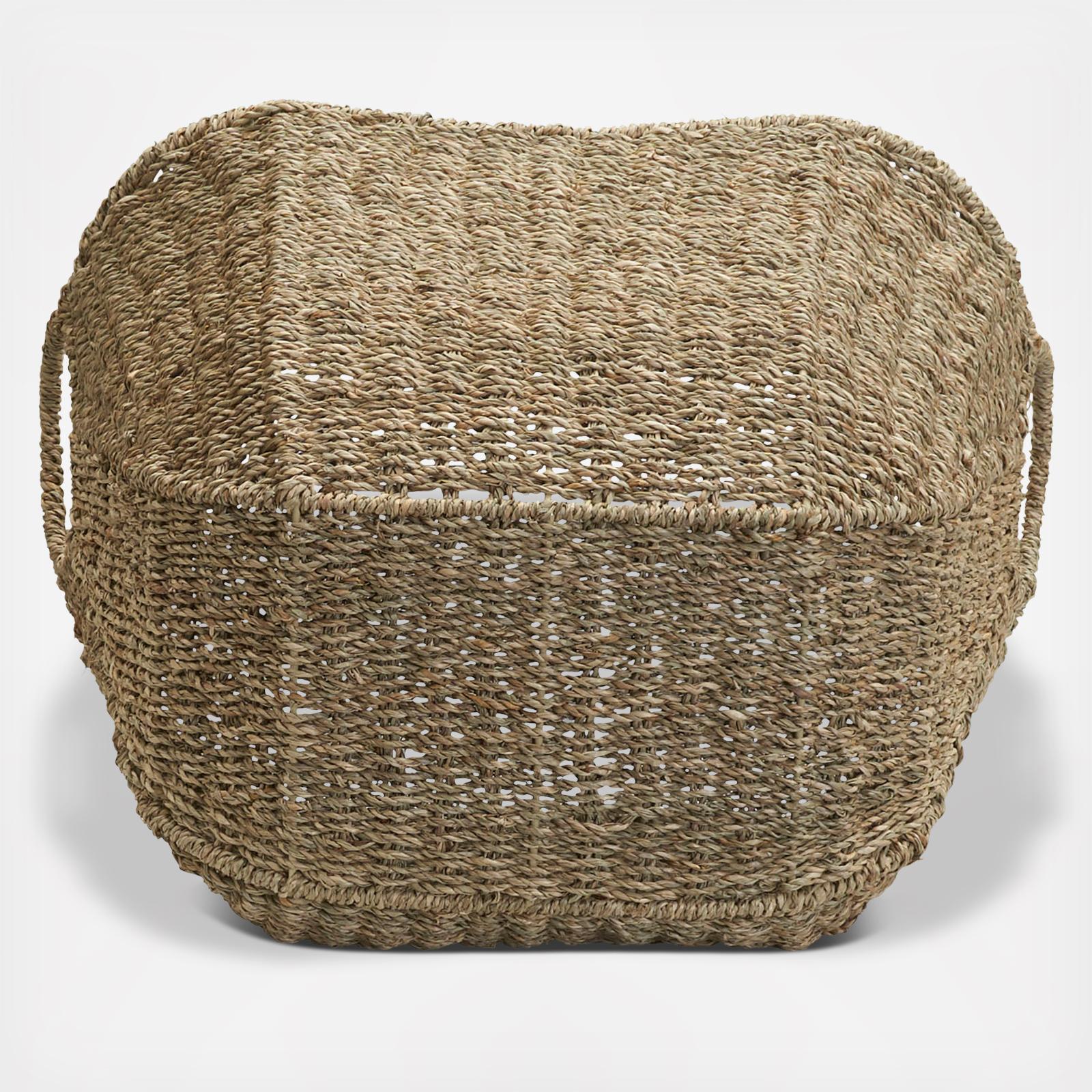 Seagrass Wicker Basket with Handle 6 Seagrass Wicker Basket with Handle