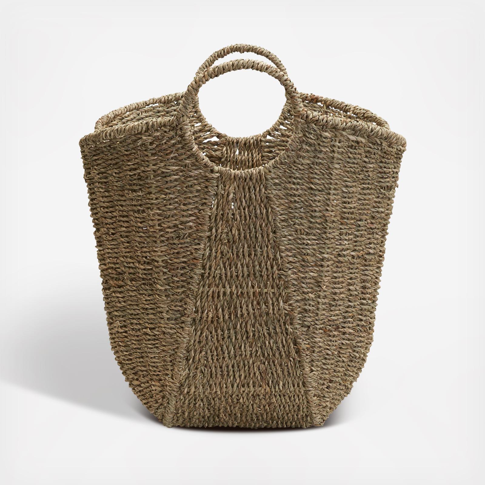 Seagrass Wicker Basket with Handle 7 Seagrass Wicker Basket with Handle