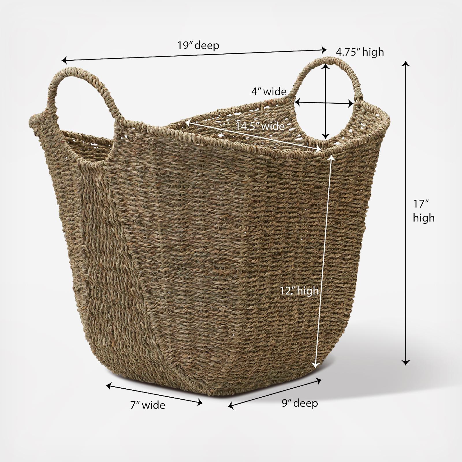 Seagrass Wicker Basket with Handle 8 Seagrass Wicker Basket with Handle