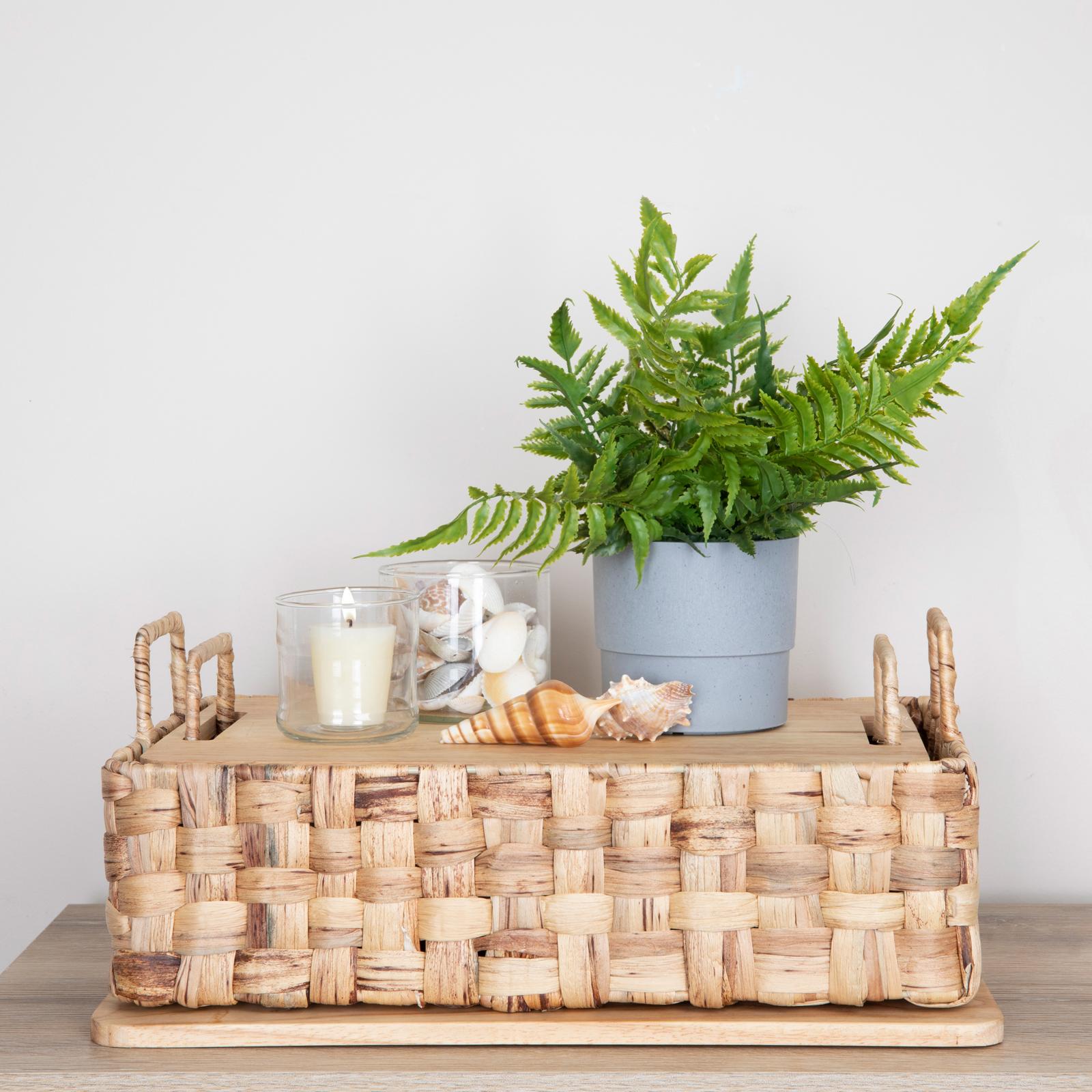 2-Piece Stackable Hyacinth Basket with Lid 5 2-Piece Stackable Hyacinth Basket with Lid