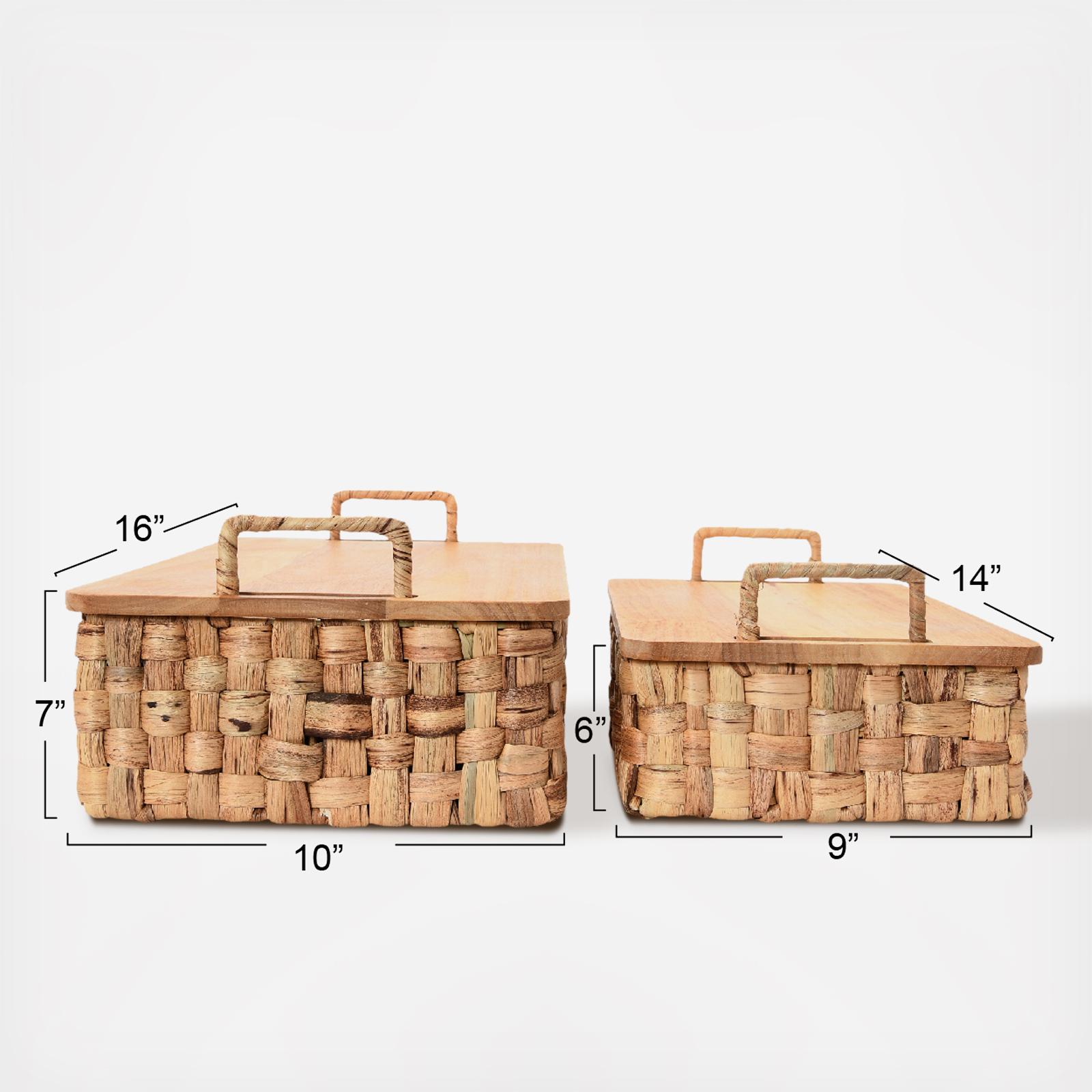 2-Piece Stackable Hyacinth Basket with Lid 8 2-Piece Stackable Hyacinth Basket with Lid