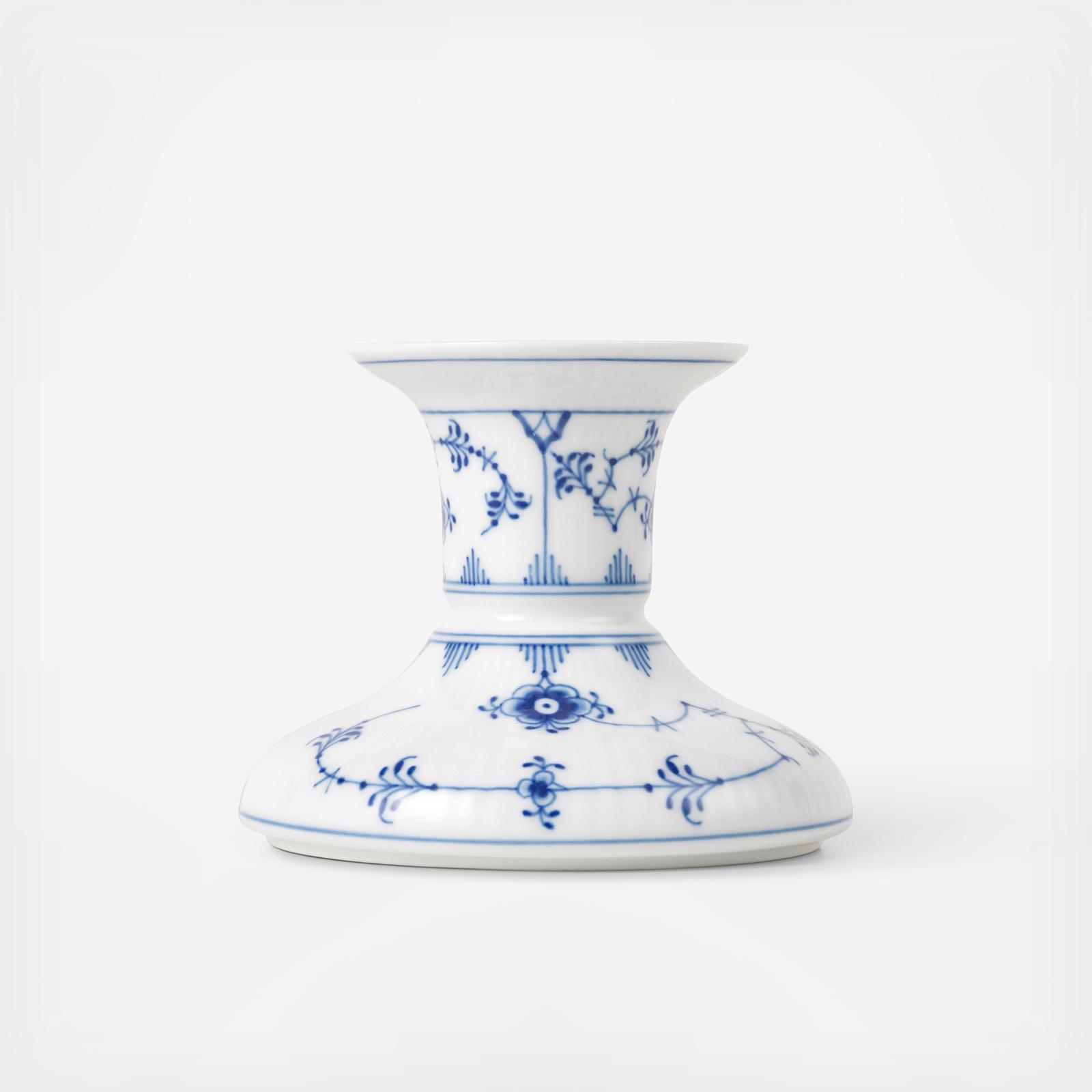 Blue Fluted Plain Candle Holder 3 Blue Fluted Plain Candle Holder