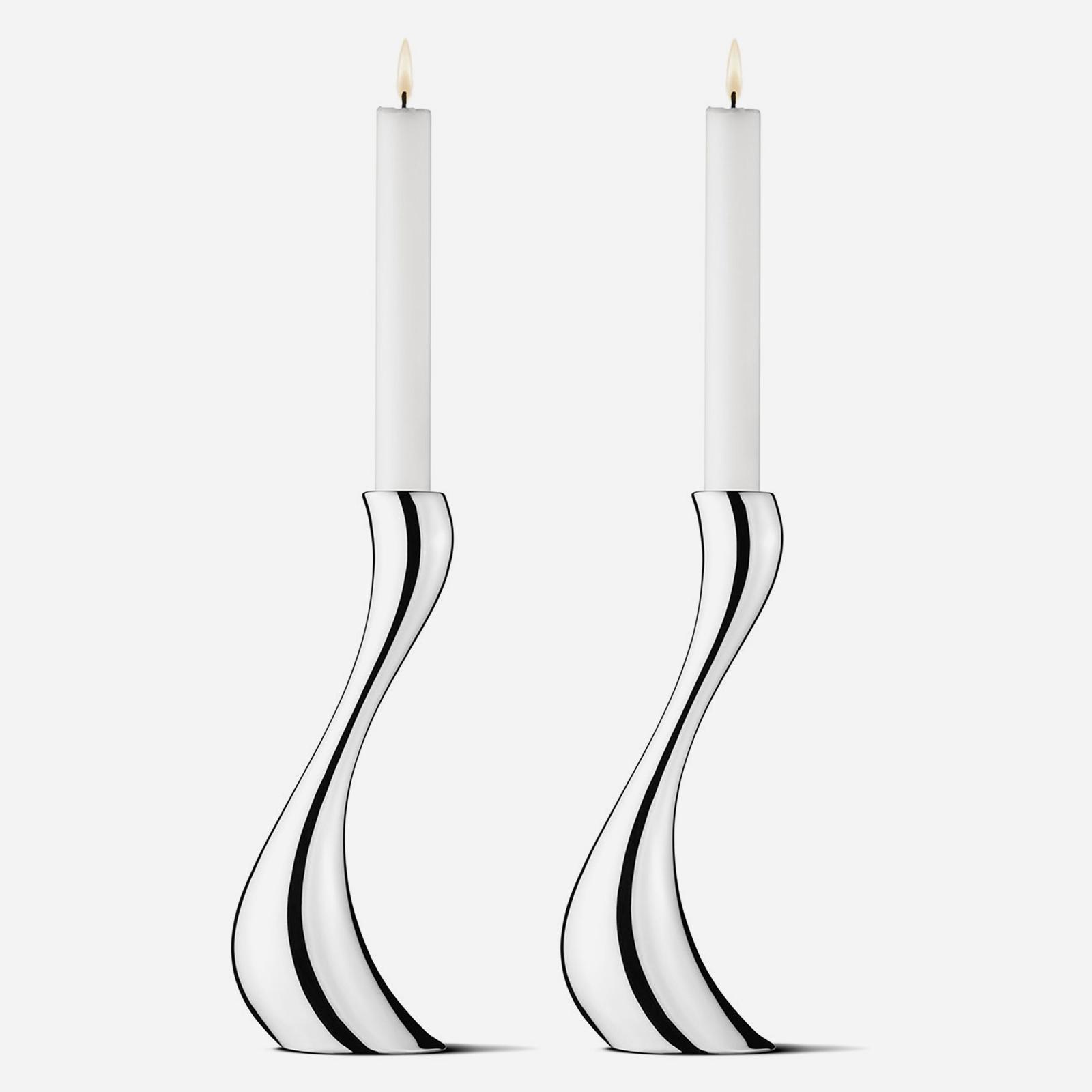 Cobra Stainless Steel Candleholder, Set of 2 2 Cobra Stainless Steel Candleholder, Set of 2