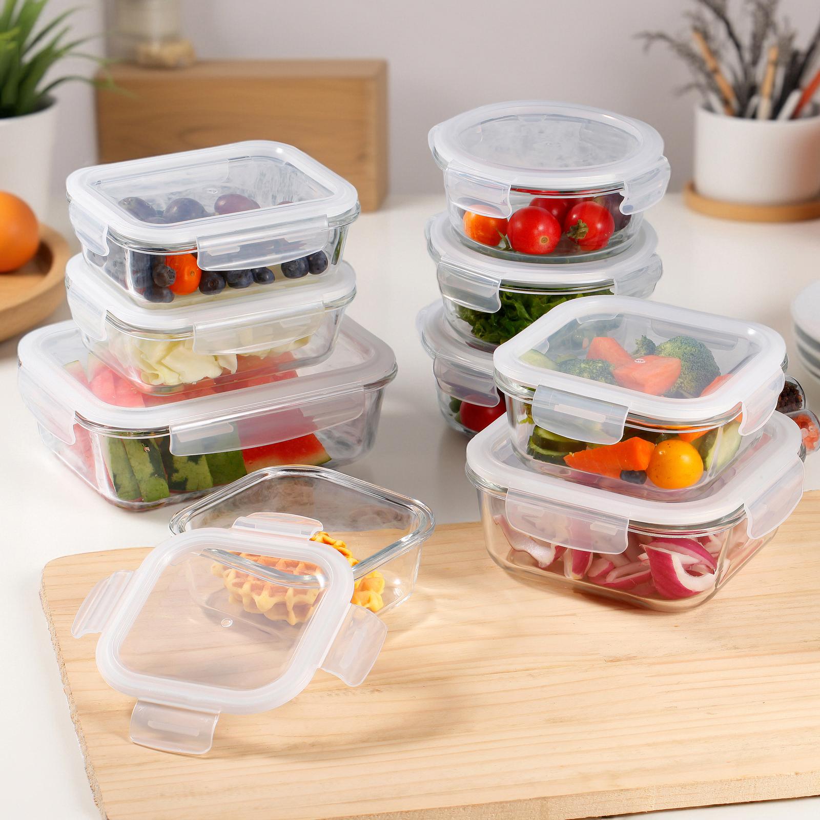 18-Piece Glass Storage Container Set with Silicone Lid