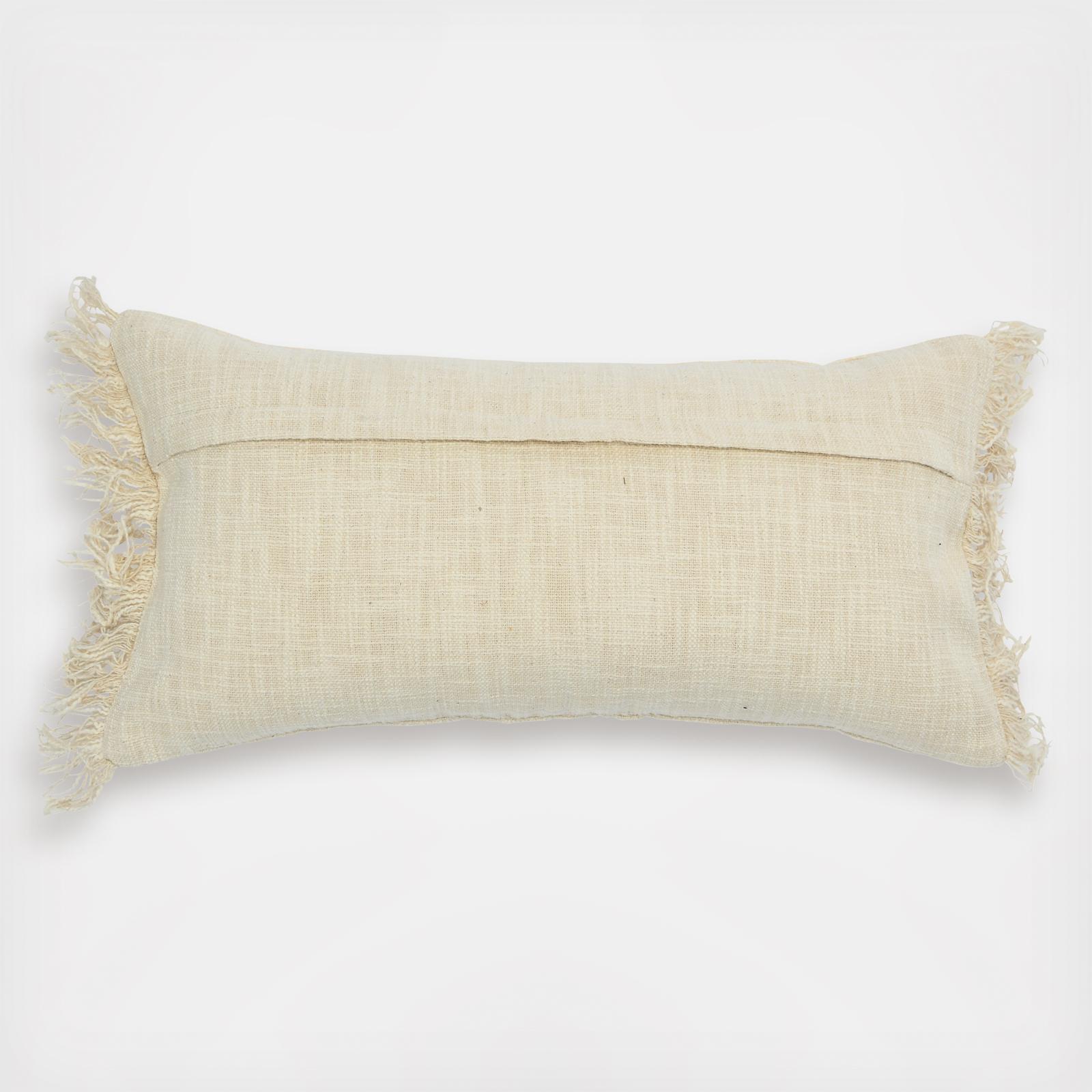 Embroidered Fringe Lumbar Throw Pillow 4 Embroidered Fringe Lumbar Throw Pillow