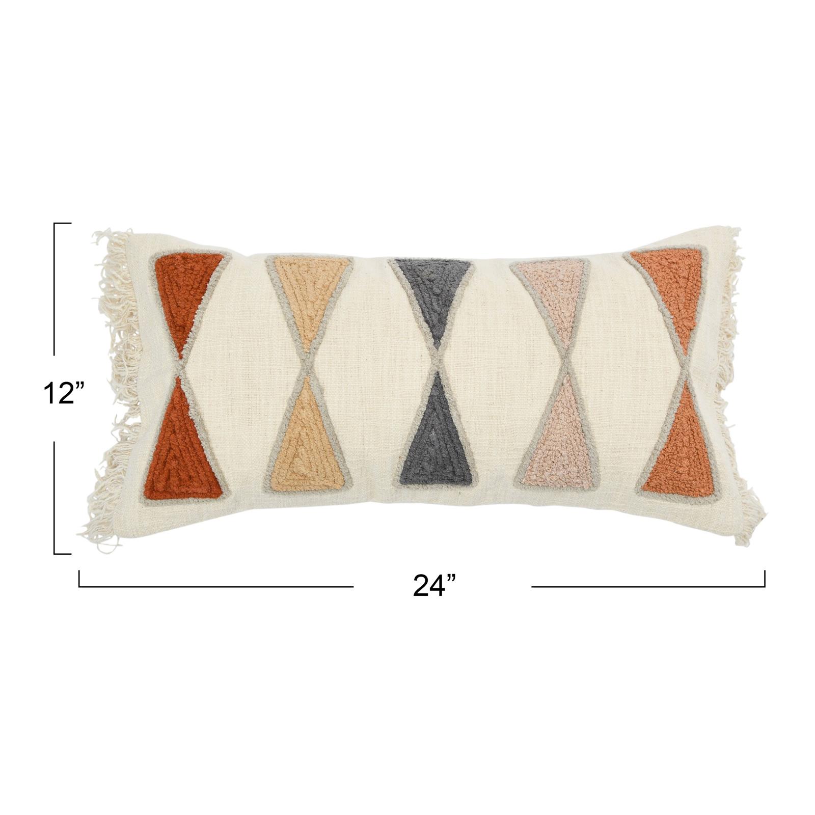 Embroidered Fringe Lumbar Throw Pillow 5 Embroidered Fringe Lumbar Throw Pillow