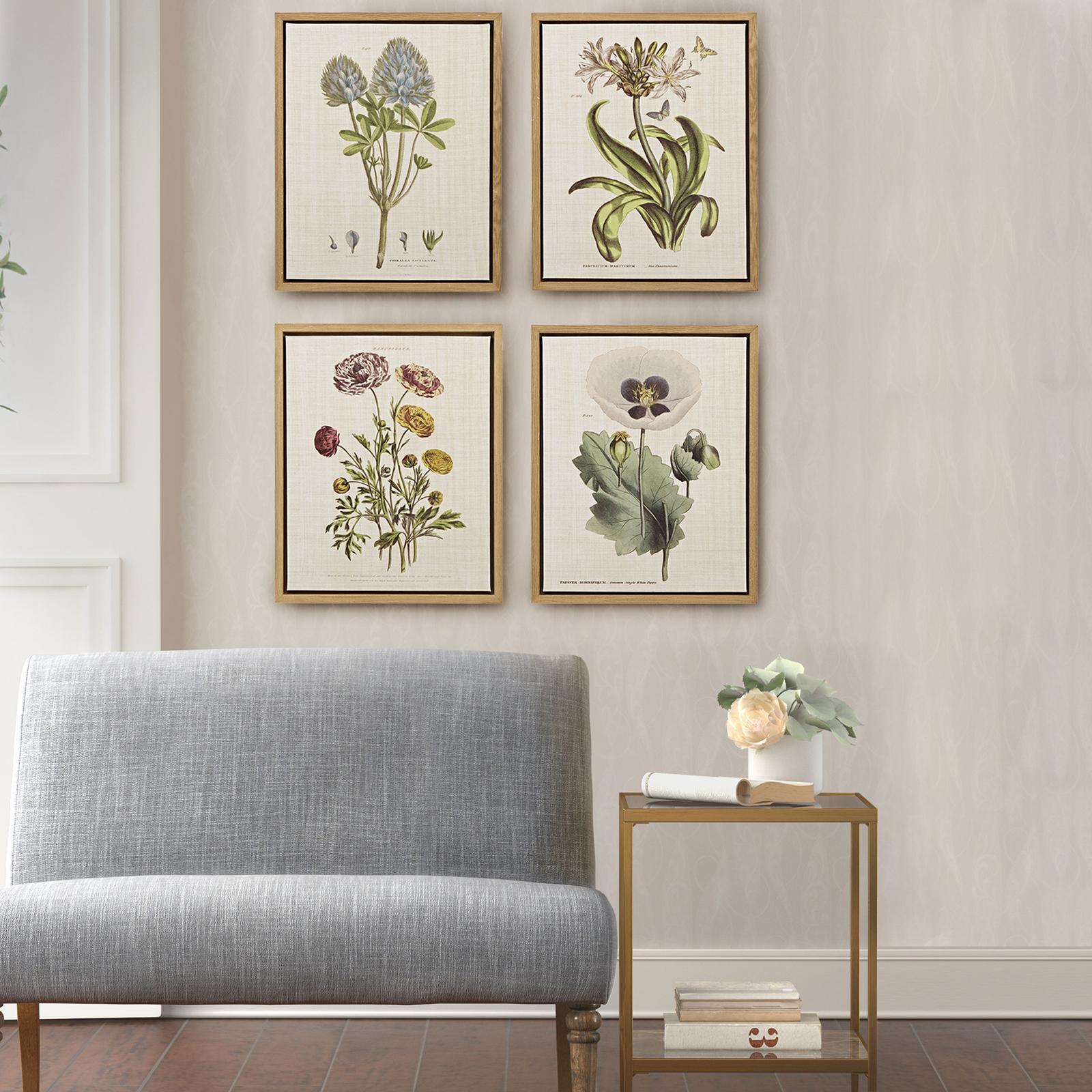 Herbal Botany Framed Canvas, Set of 4 2 Herbal Botany Framed Canvas, Set of 4