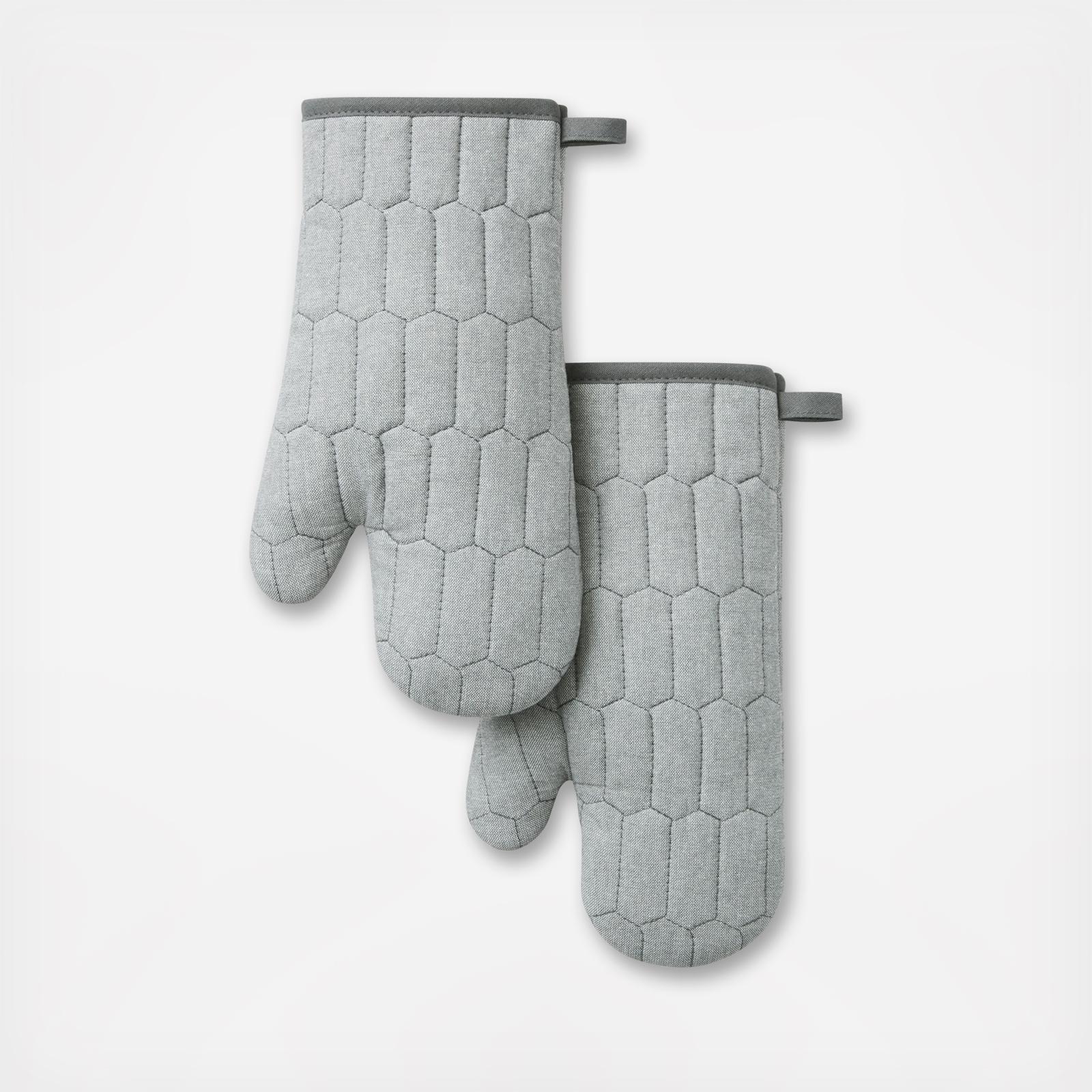 Honeycomb Chambray Oven Mitt, Set of 2 2 Honeycomb Chambray Oven Mitt, Set of 2