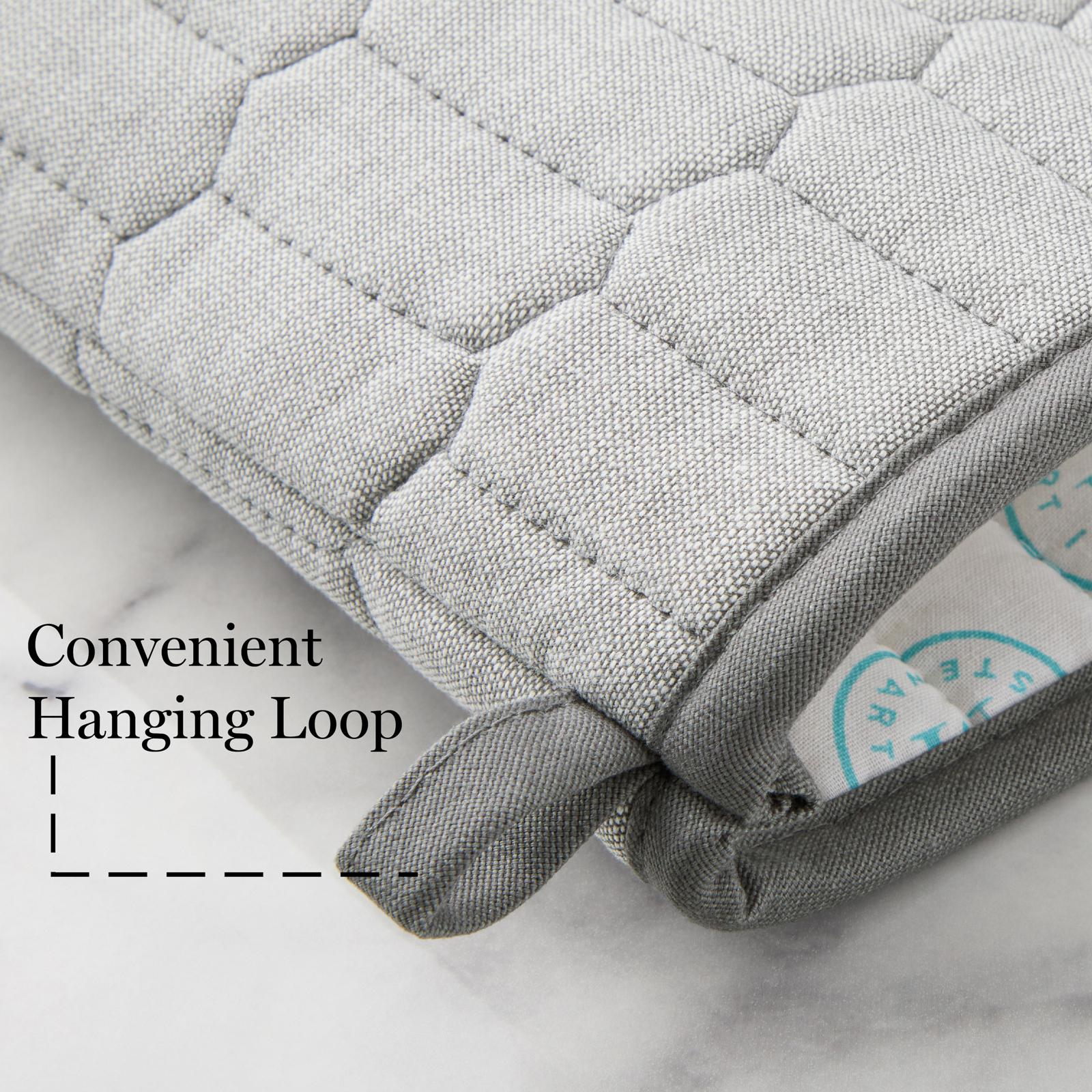 Honeycomb Chambray Oven Mitt, Set of 2 6 Honeycomb Chambray Oven Mitt, Set of 2