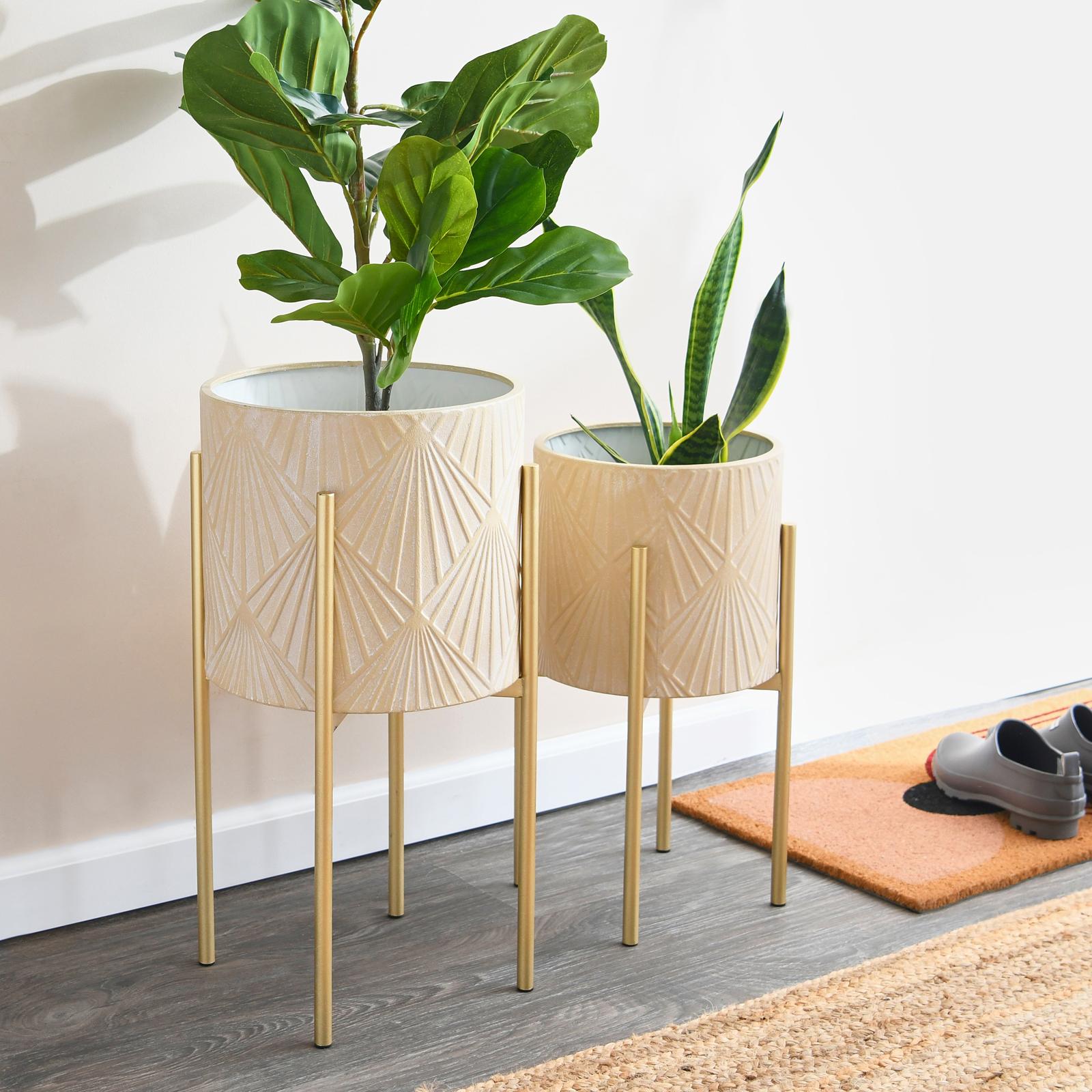 Modern Boho Geometric 4-Piece Metal Planter Set 13 Modern Boho Geometric 4-Piece Metal Planter Set