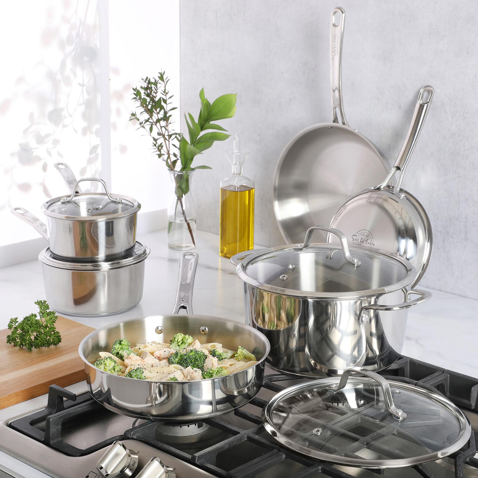 Kitchen Essentials Chef's Deck 10-Piece Cookware Set 8 Kitchen Essentials Chef's Deck 10-Piece Cookware Set