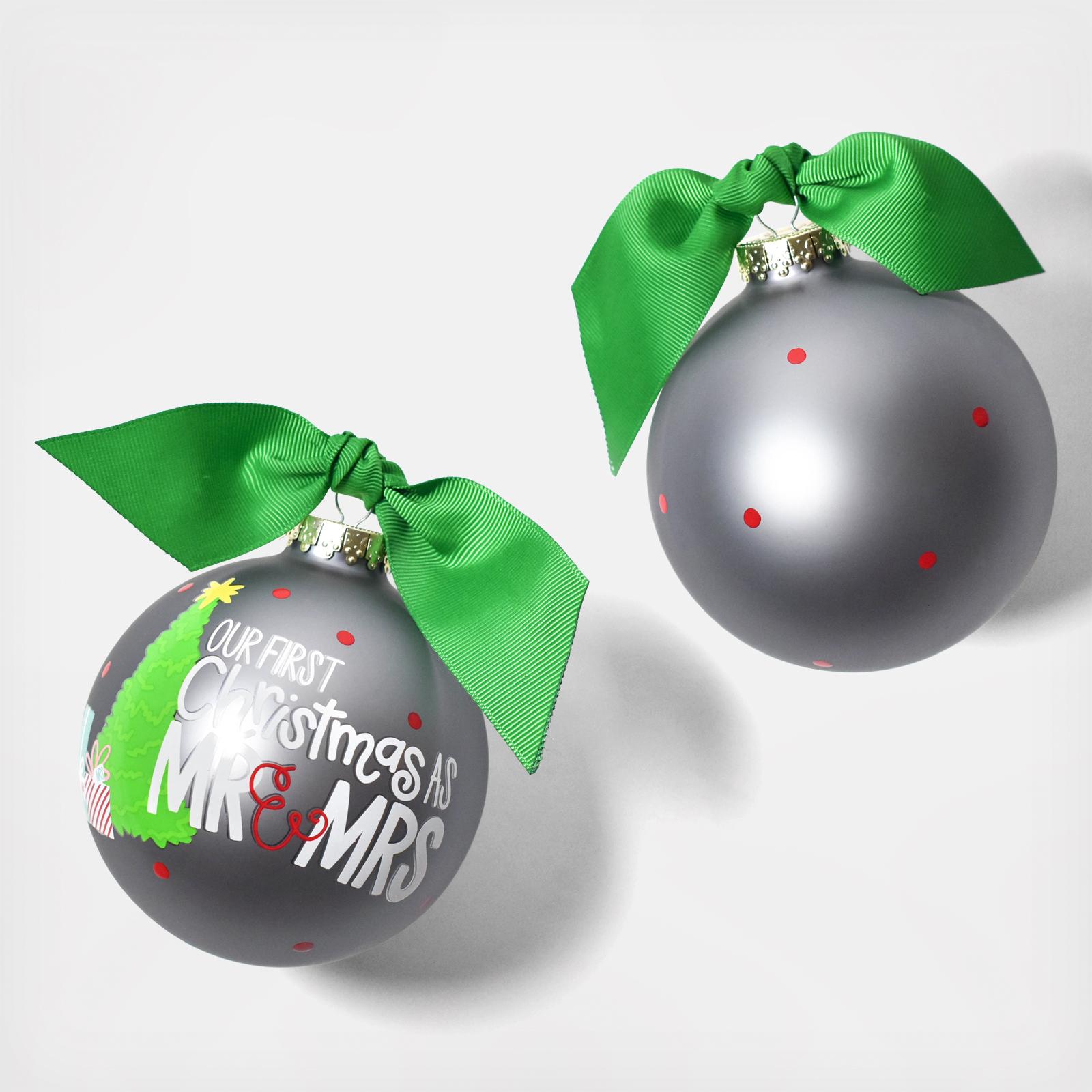 Our First Christmas As Mr. & Mrs. Glass Ornament 8 Our First Christmas As Mr. & Mrs. Glass Ornament