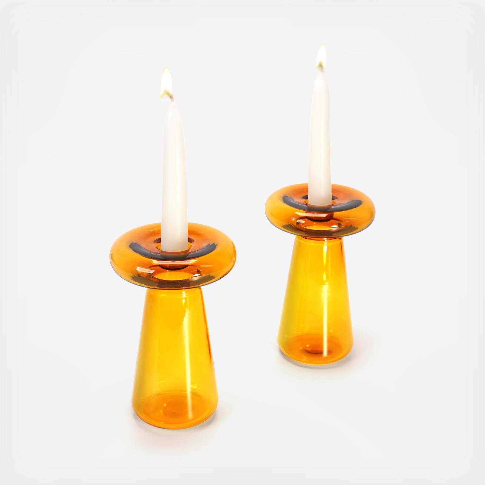 Shabbat Mushroom Candlestick, Set of 2 2 Shabbat Mushroom Candlestick, Set of 2