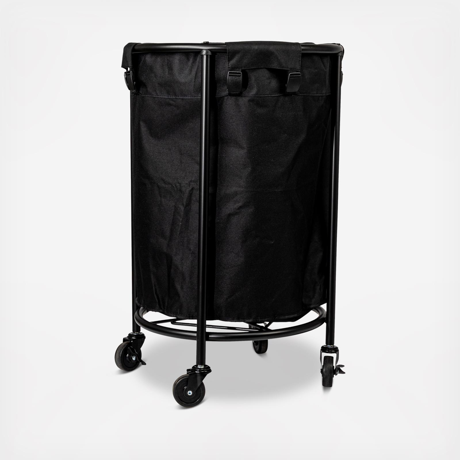 Round Metal Frame Laundry Hamper with Wheel 3 Round Metal Frame Laundry Hamper with Wheel