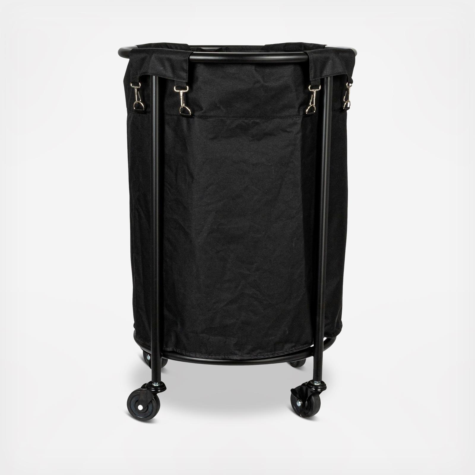 Round Metal Frame Laundry Hamper with Wheel 4 Round Metal Frame Laundry Hamper with Wheel