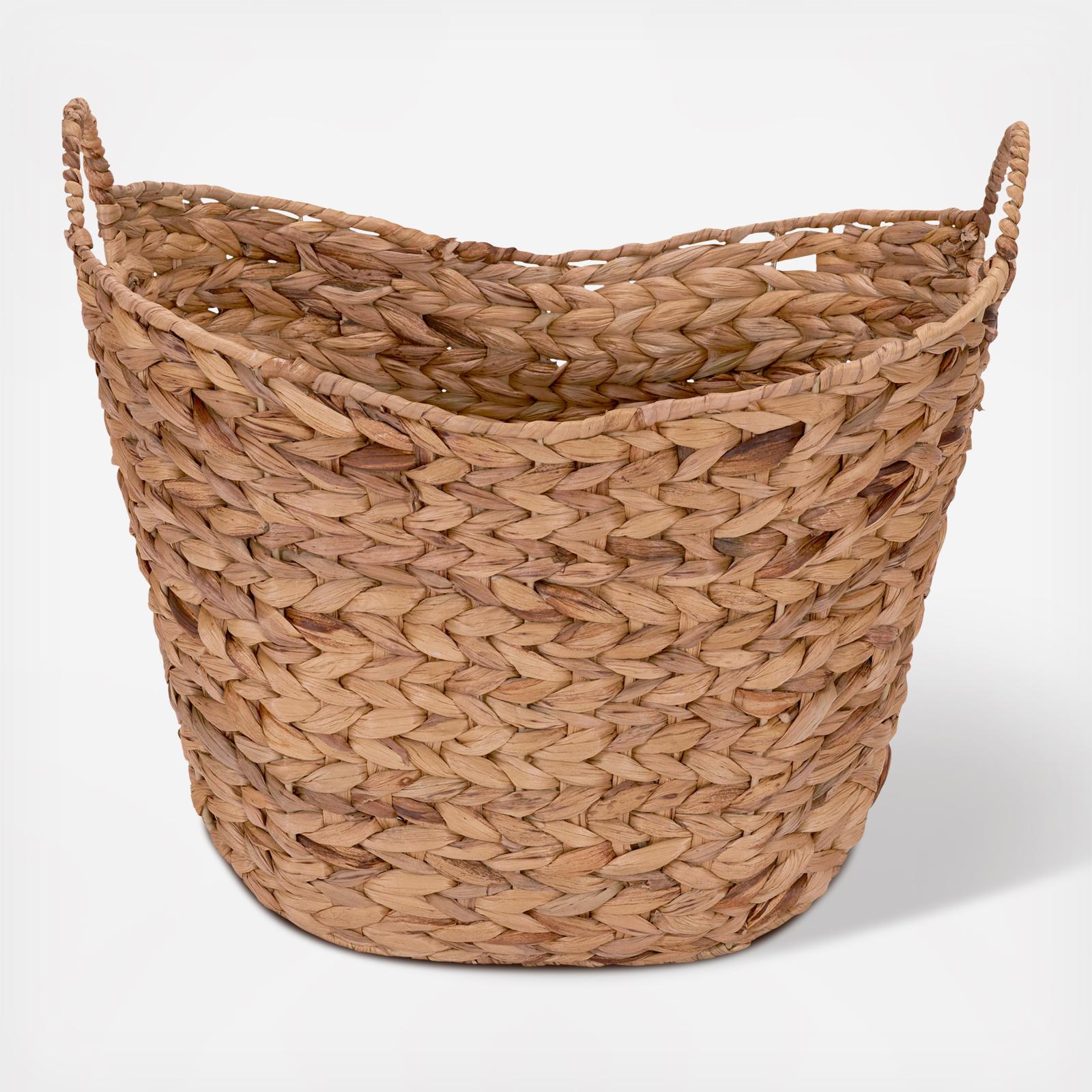 Water Hyacinth Wicker Basket with Handle