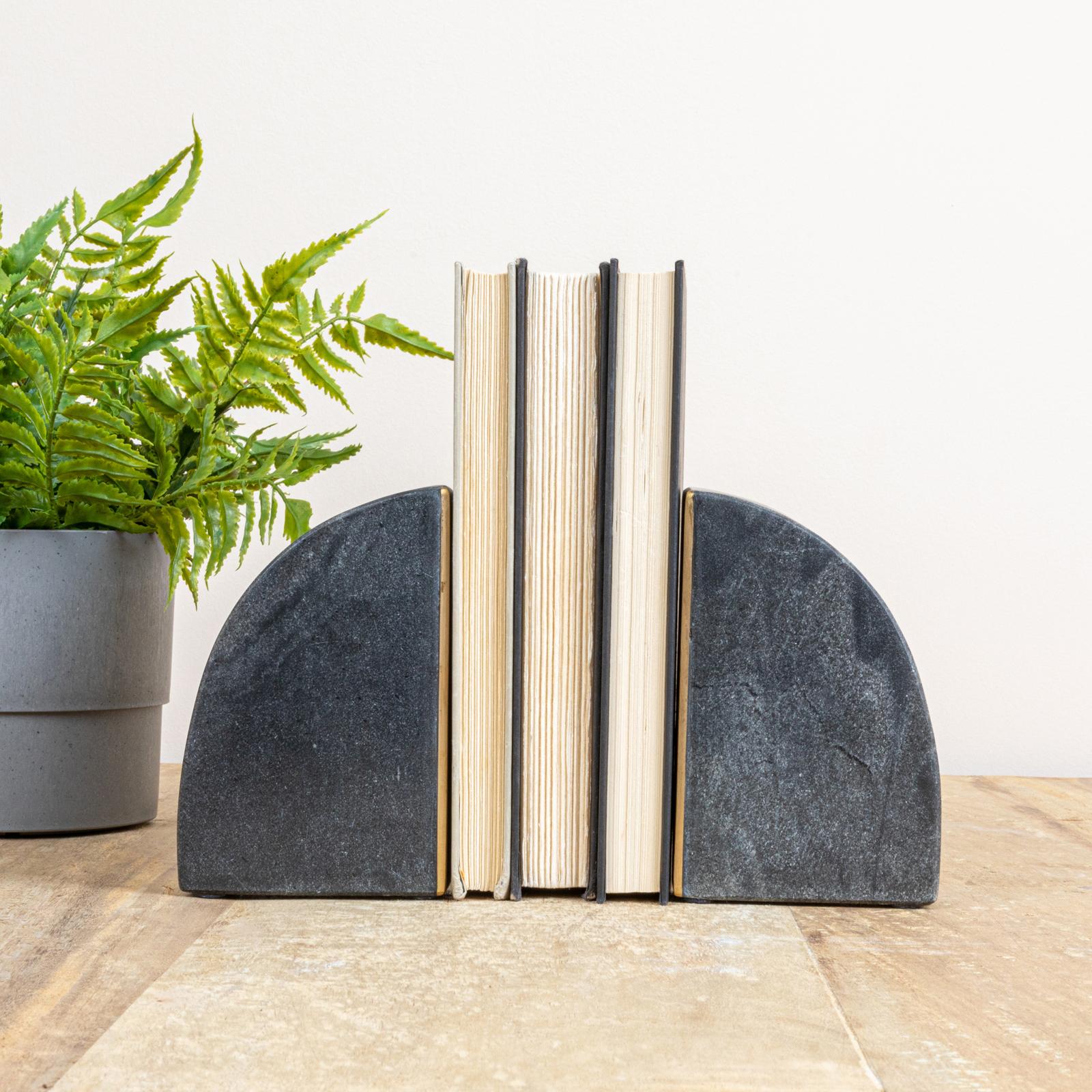 Arched Marble Bookend, Set of 2 1 Arched Marble Bookend, Set of 2
