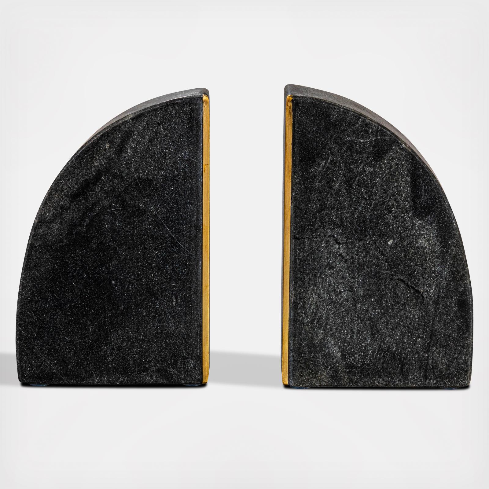 Arched Marble Bookend, Set of 2 2 Arched Marble Bookend, Set of 2