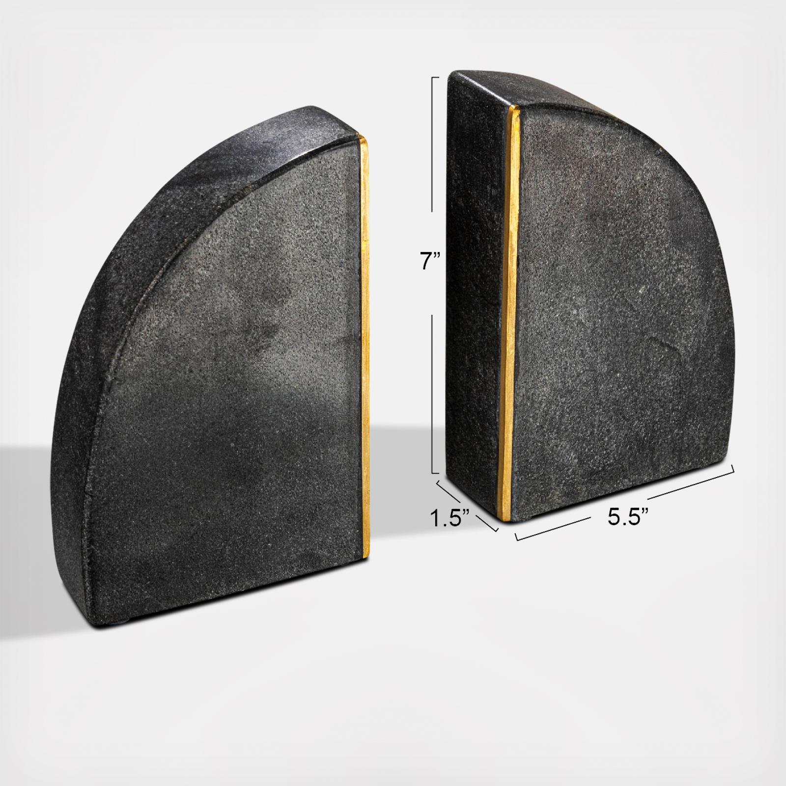 Arched Marble Bookend, Set of 2 6 Arched Marble Bookend, Set of 2