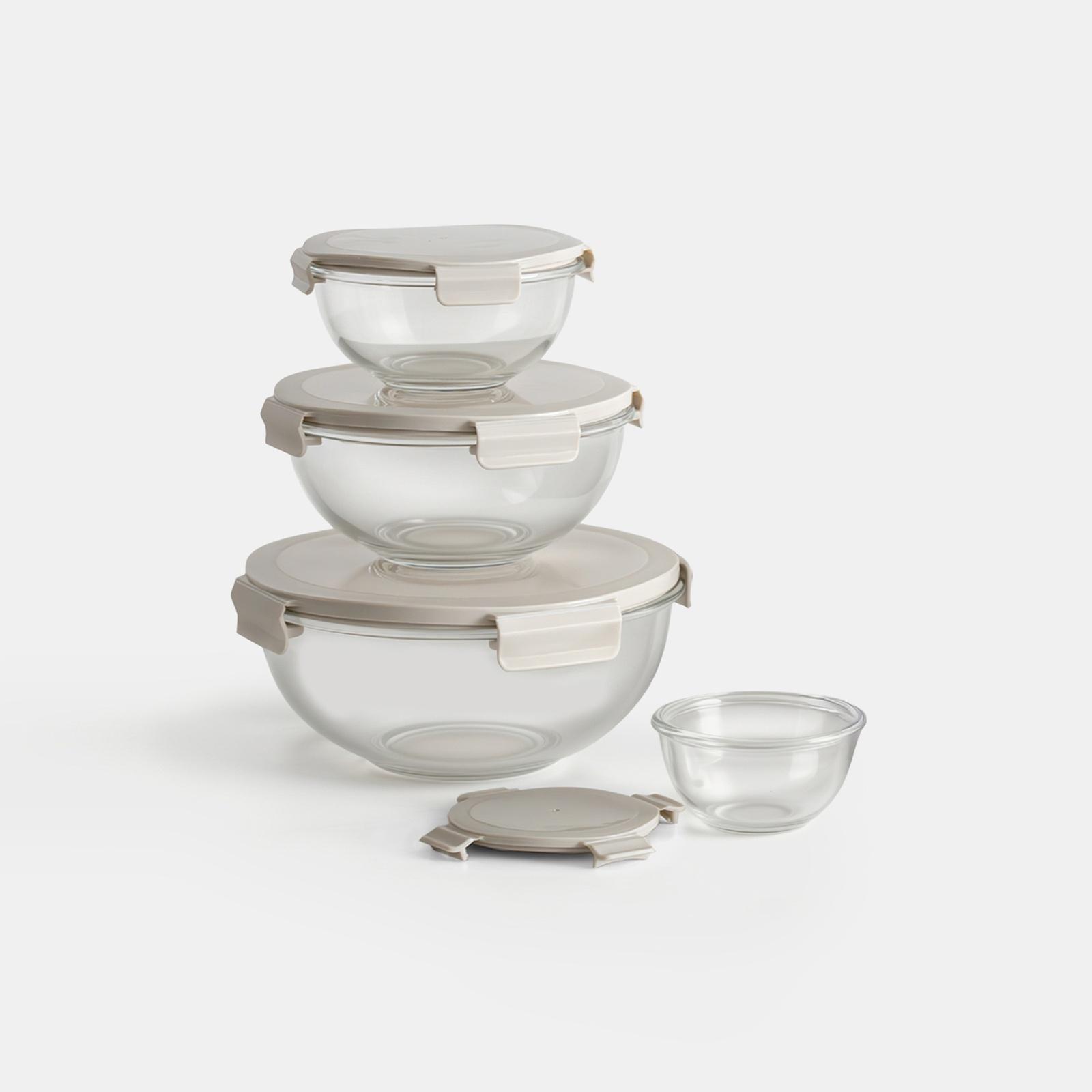 8-Piece Mix & Store Serve Glass Bowl Set 2 8-Piece Mix & Store Serve Glass Bowl Set