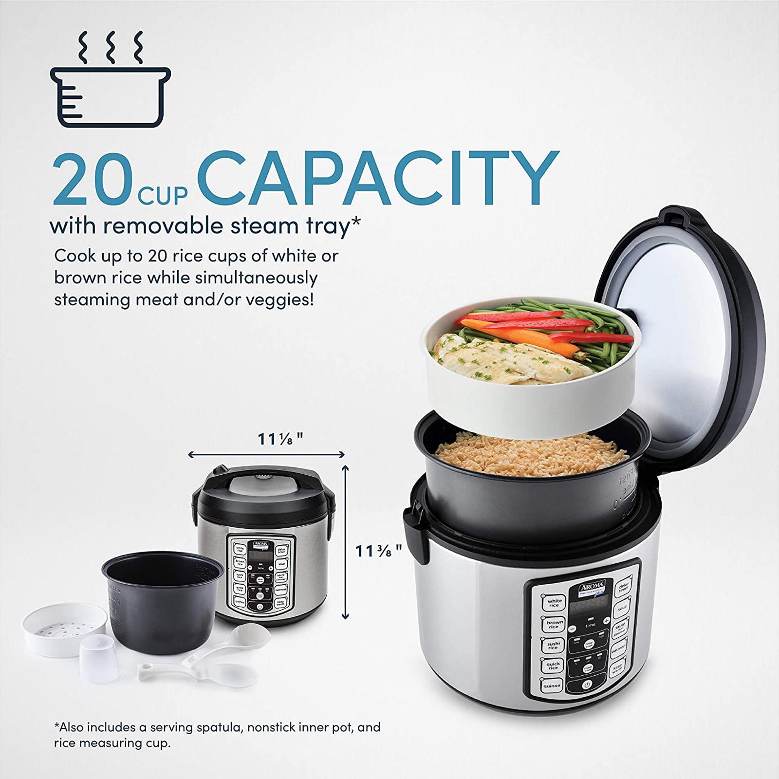 Digital Rice Slow Cooker & Food Steamer, 20-Cup 5 Digital Rice Slow Cooker & Food Steamer, 20-Cup