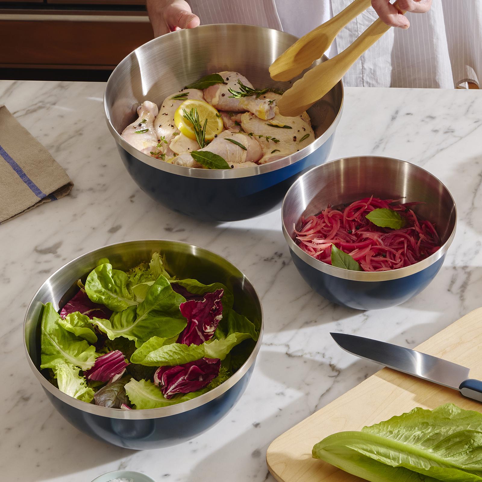 Premium 6-Piece Mixing Bowl Set with Glass Lid 4 Premium 6-Piece Mixing Bowl Set with Glass Lid