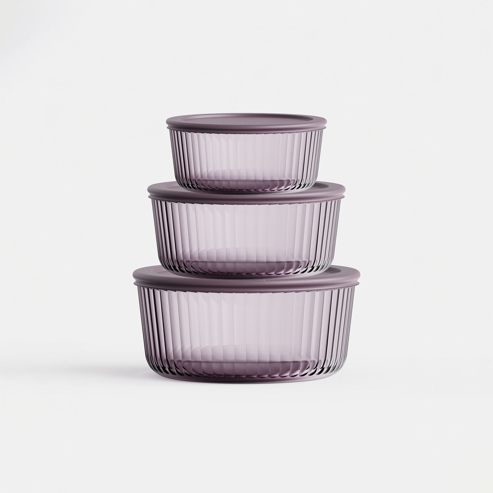 3-Piece Tinted Glass Container Set with Lids