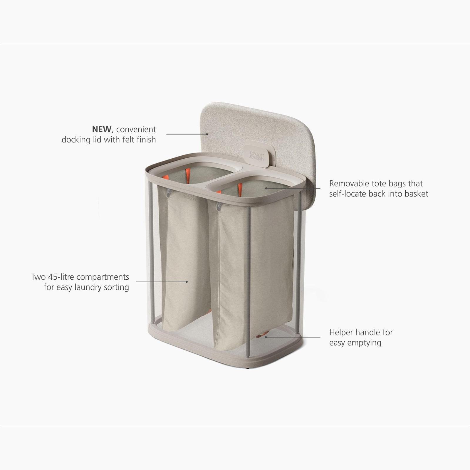 Tota 2 90-Liter 2-Laundry Hamper Separation Basket with Lid 7 Tota 2 90-Liter 2-Laundry Hamper Separation Basket with Lid